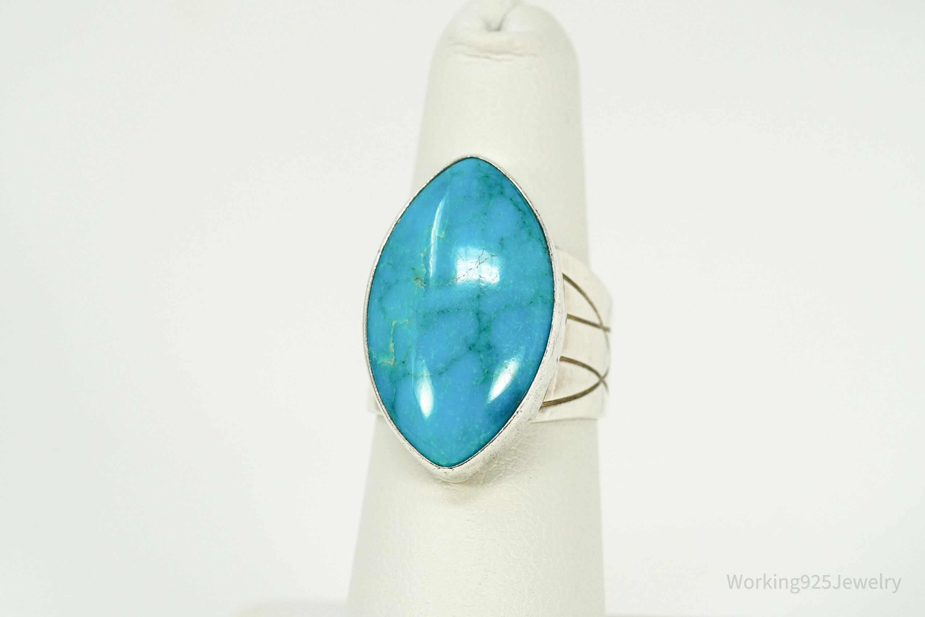 Vintage Desert Rose Trading Co Turquoise Sterling Silver Ring Size 6.75