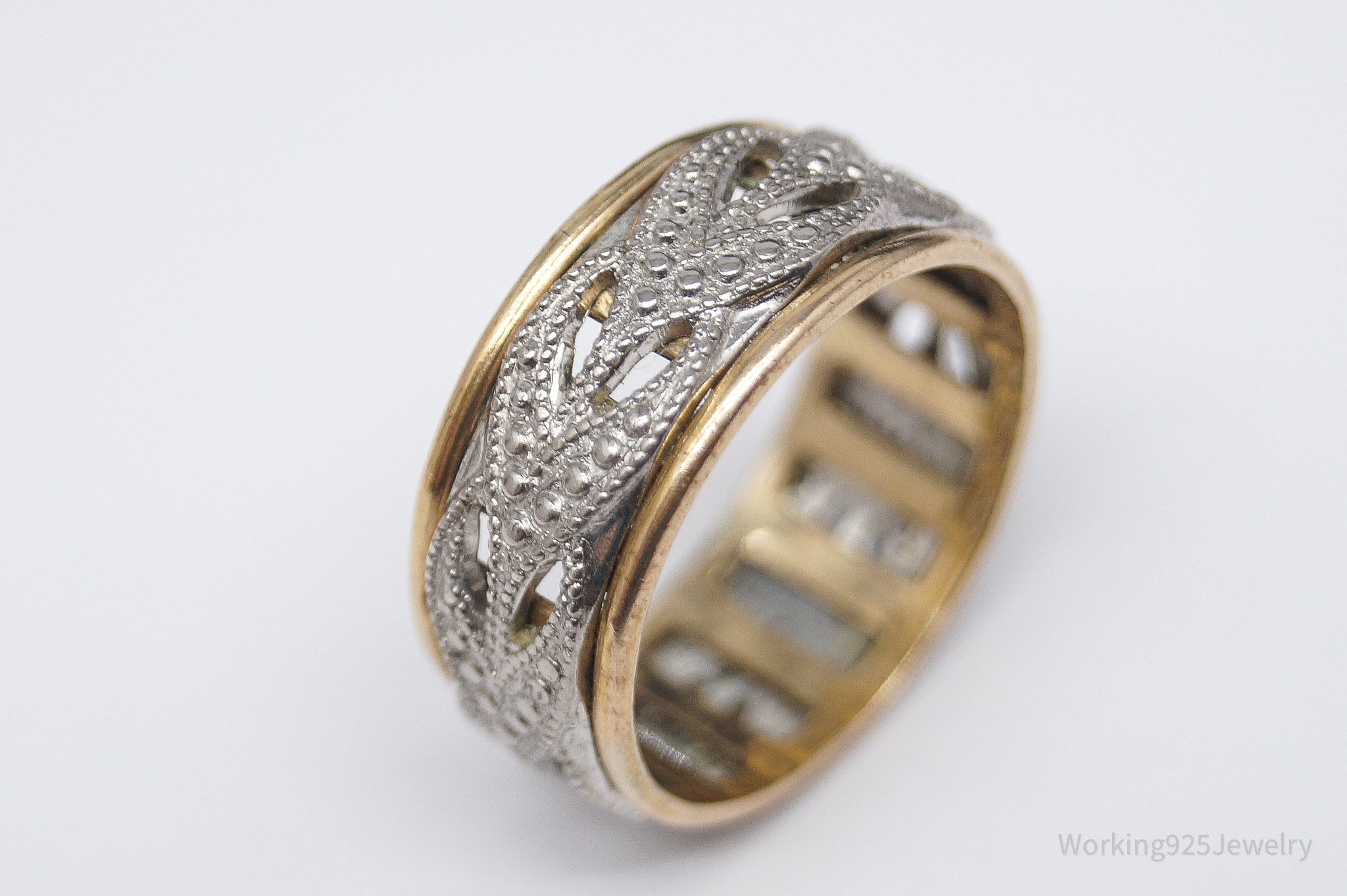 Vintage Vargas Mfg. Co. 10K Gold Filled Sterling Silver Band Ring - Size 5.75