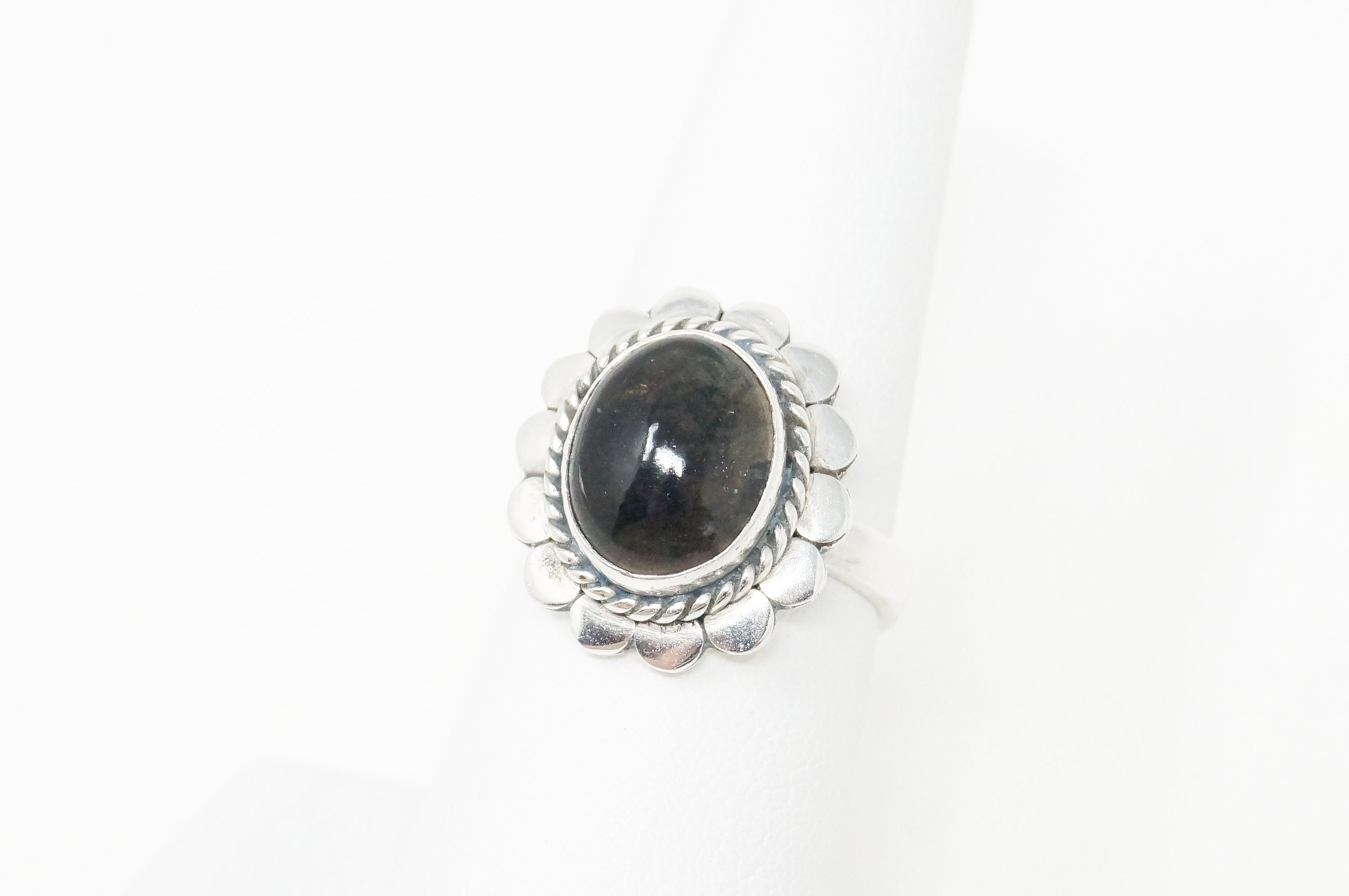 Vintage Smoky Topaz Flower Southwestern Sterling Silver Ring - Sz 7