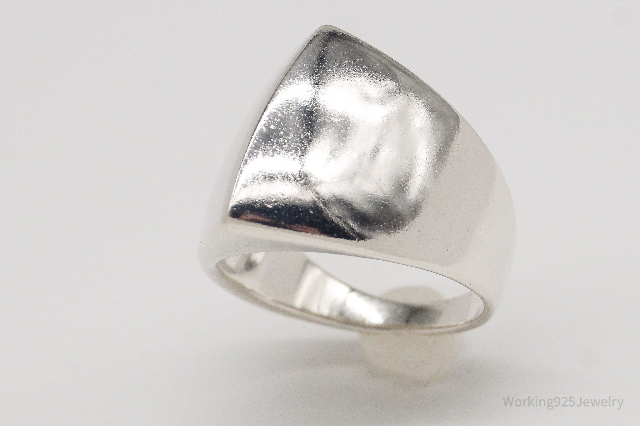 Vintage Modernist Style 950 Silver Ring - Size 10