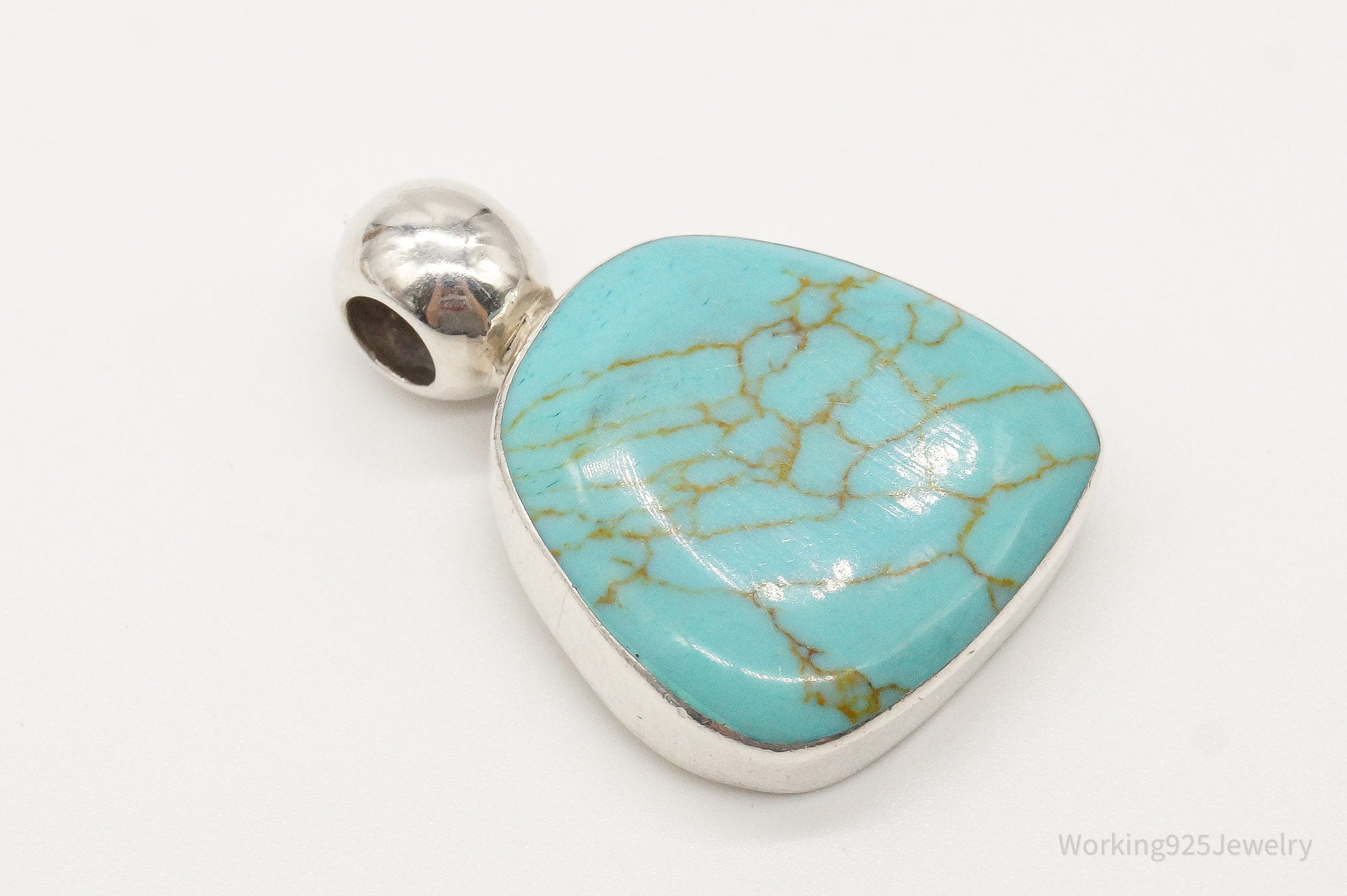 Vintage Mexico Turquoise Southwestern Sterling Silver Pendant