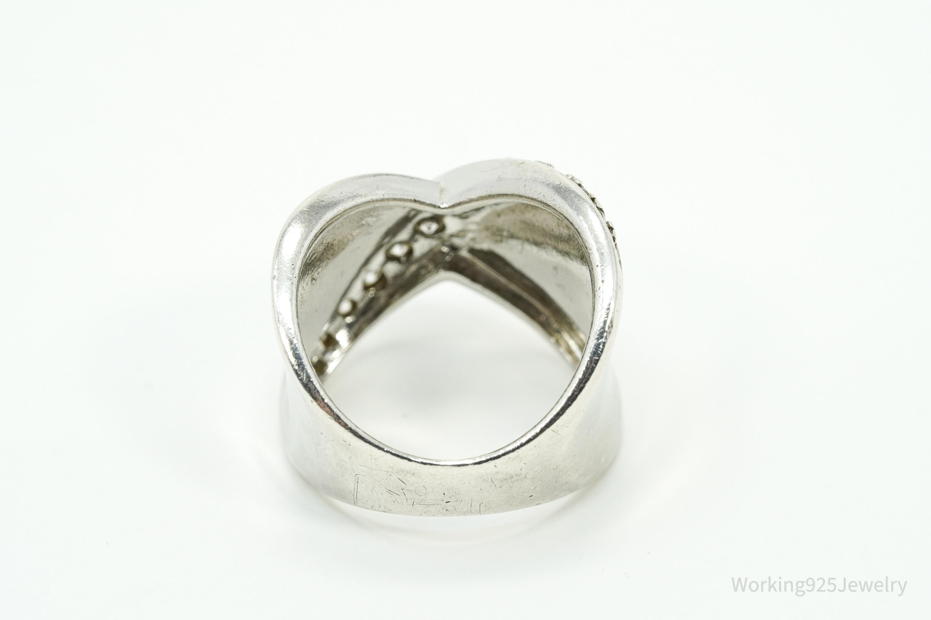 Vintage Cubic Zirconia Sterling Silver Ring - Size 5