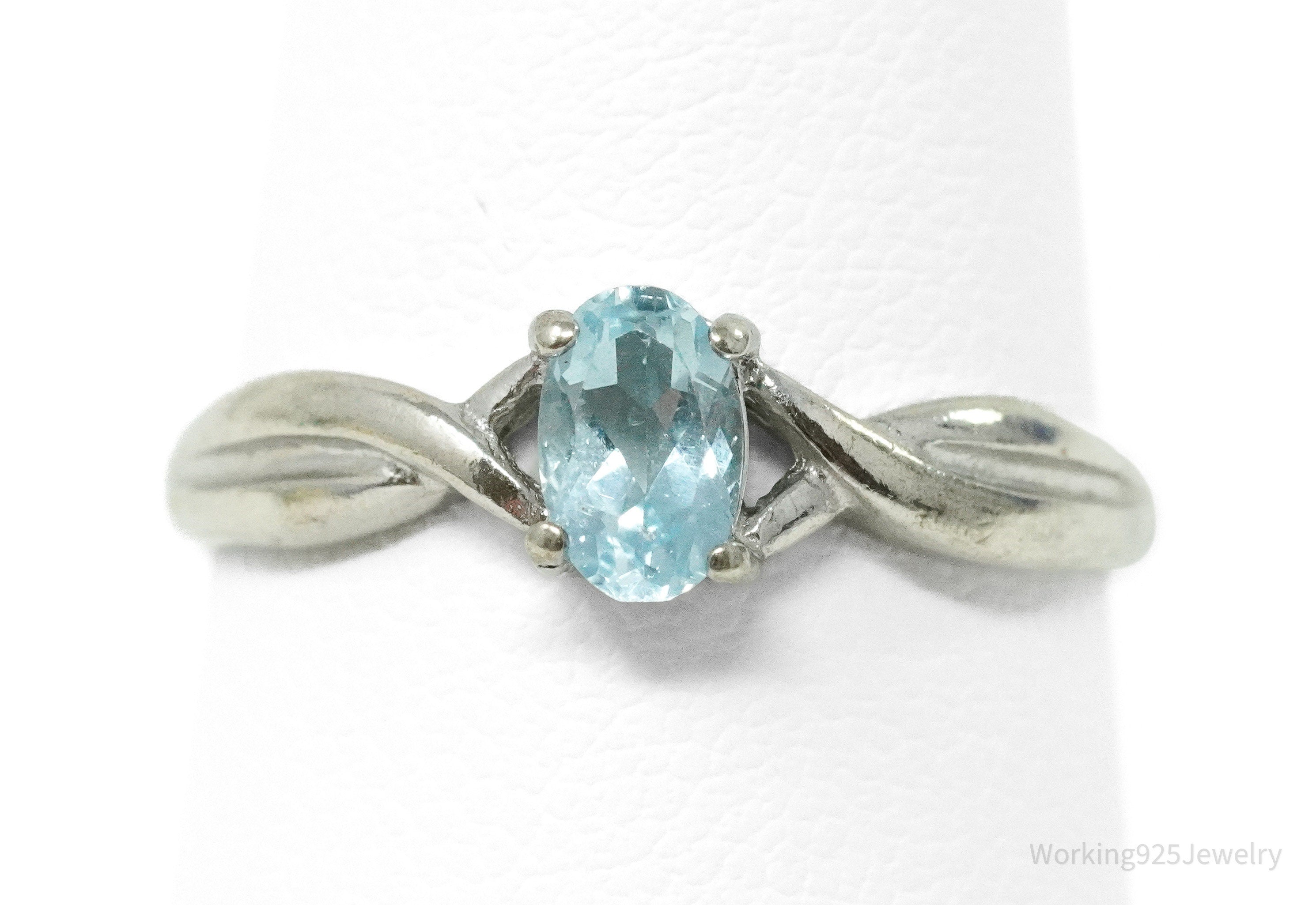 Vintage Ross Simons Blue Topaz Sterling Silver Ring - Size 7