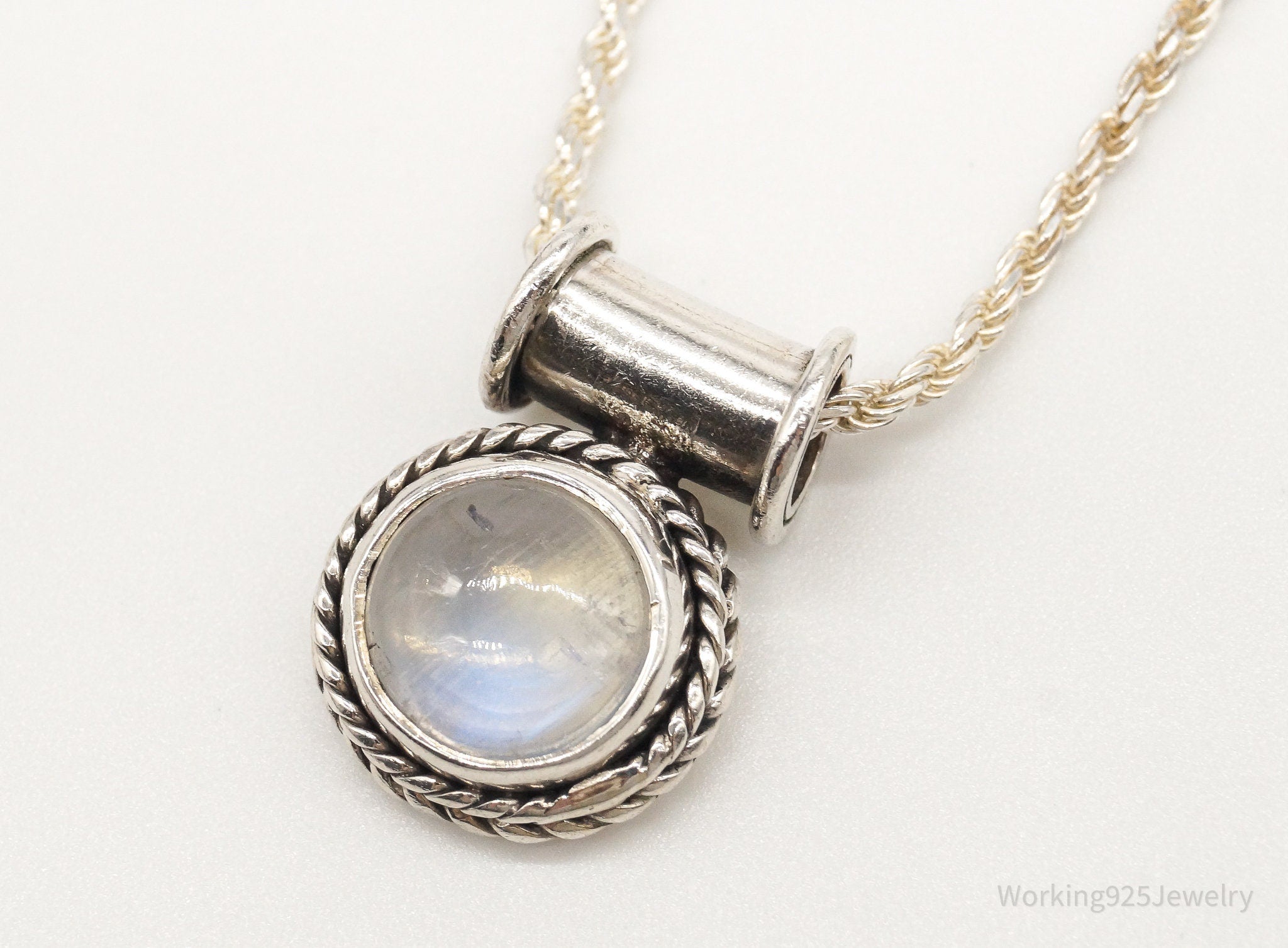 Vintage Moonstone Sterling Silver Necklace