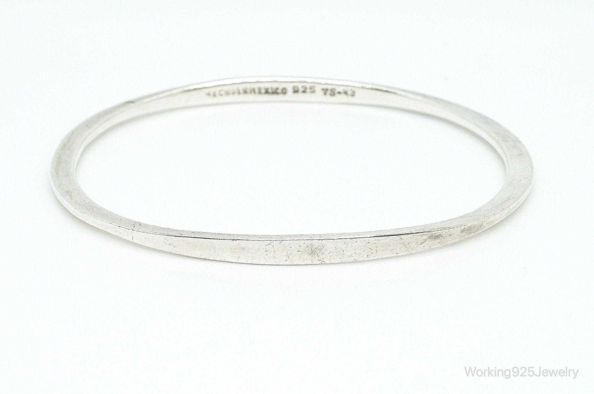 Vintage Mexico Modernist Sterling Silver Bangle Bracelet