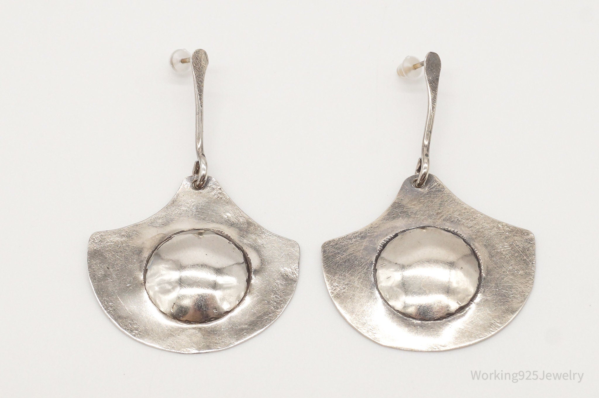 Vintage Modernist SYB Sterling Silver Earrings