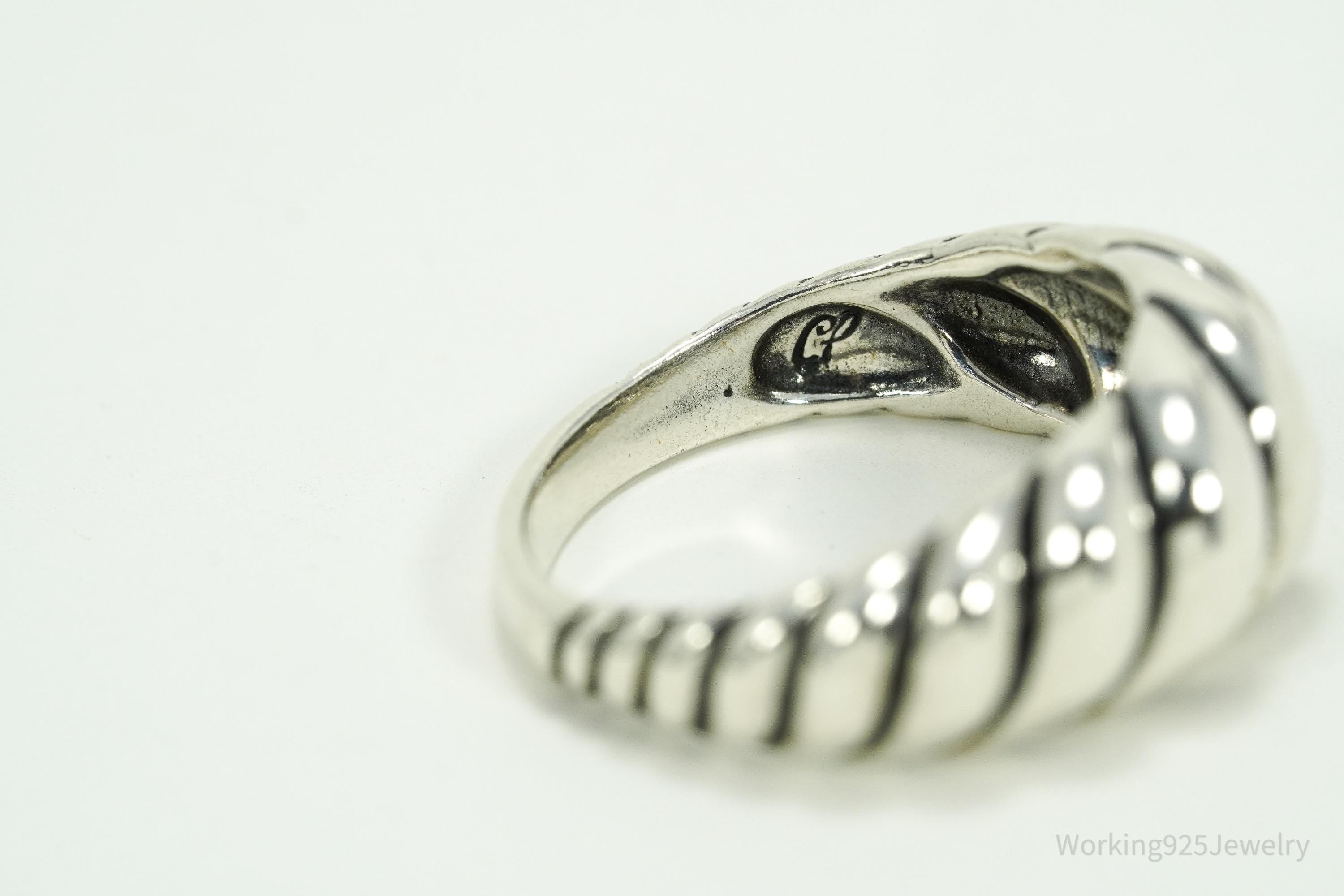 Vintage Native Designer Carolyn Pollack Relios Twist Sterling Silver Ring - Size 7