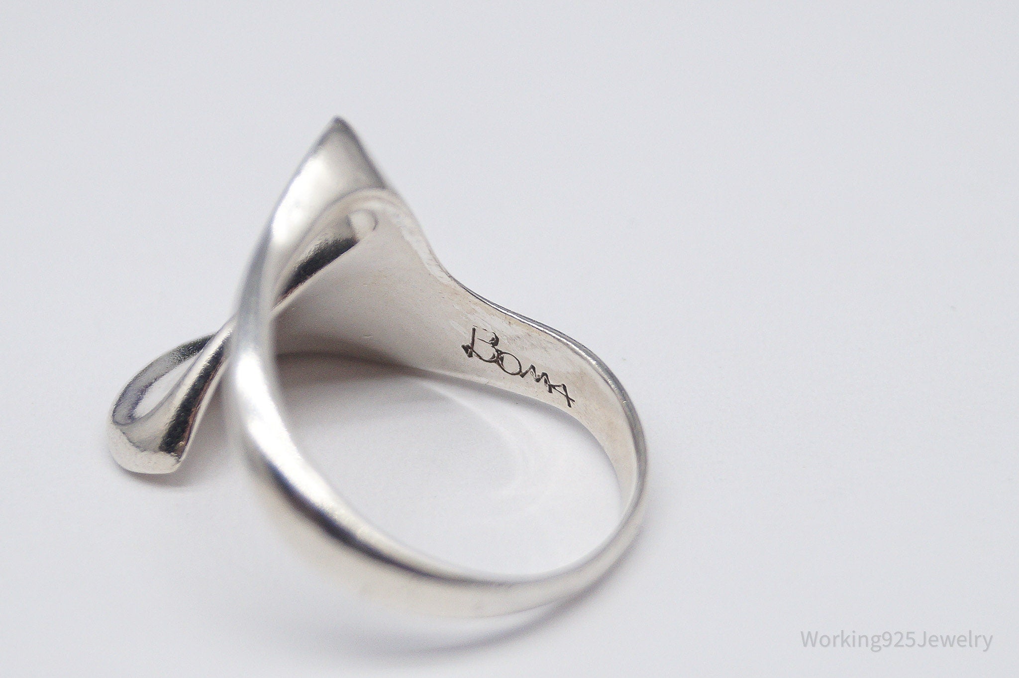 Vintage Boma Modernist Style Sterling Silver Ring - Size 10