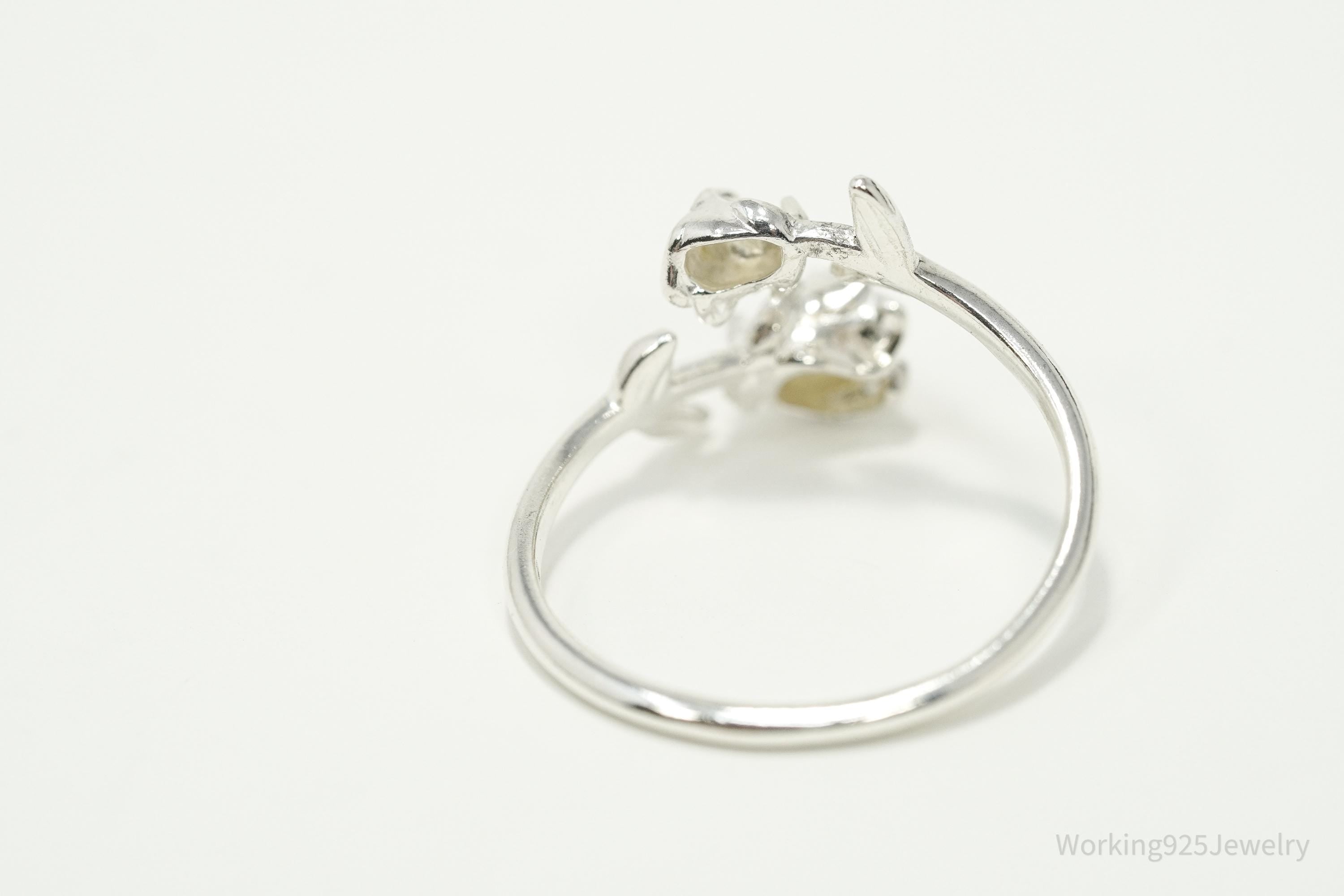 Vintage NVC Wrapping Roses Sterling Silver Ring - Size 10