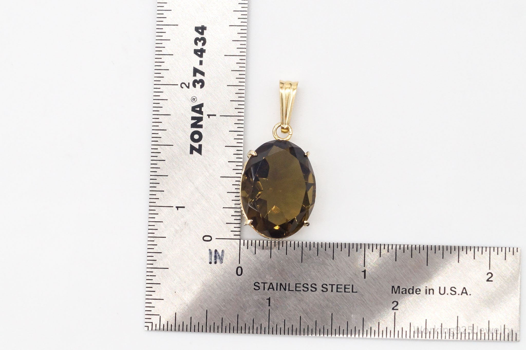 Vintage WRC 12K Gold Filled Smoky Quartz Pendant