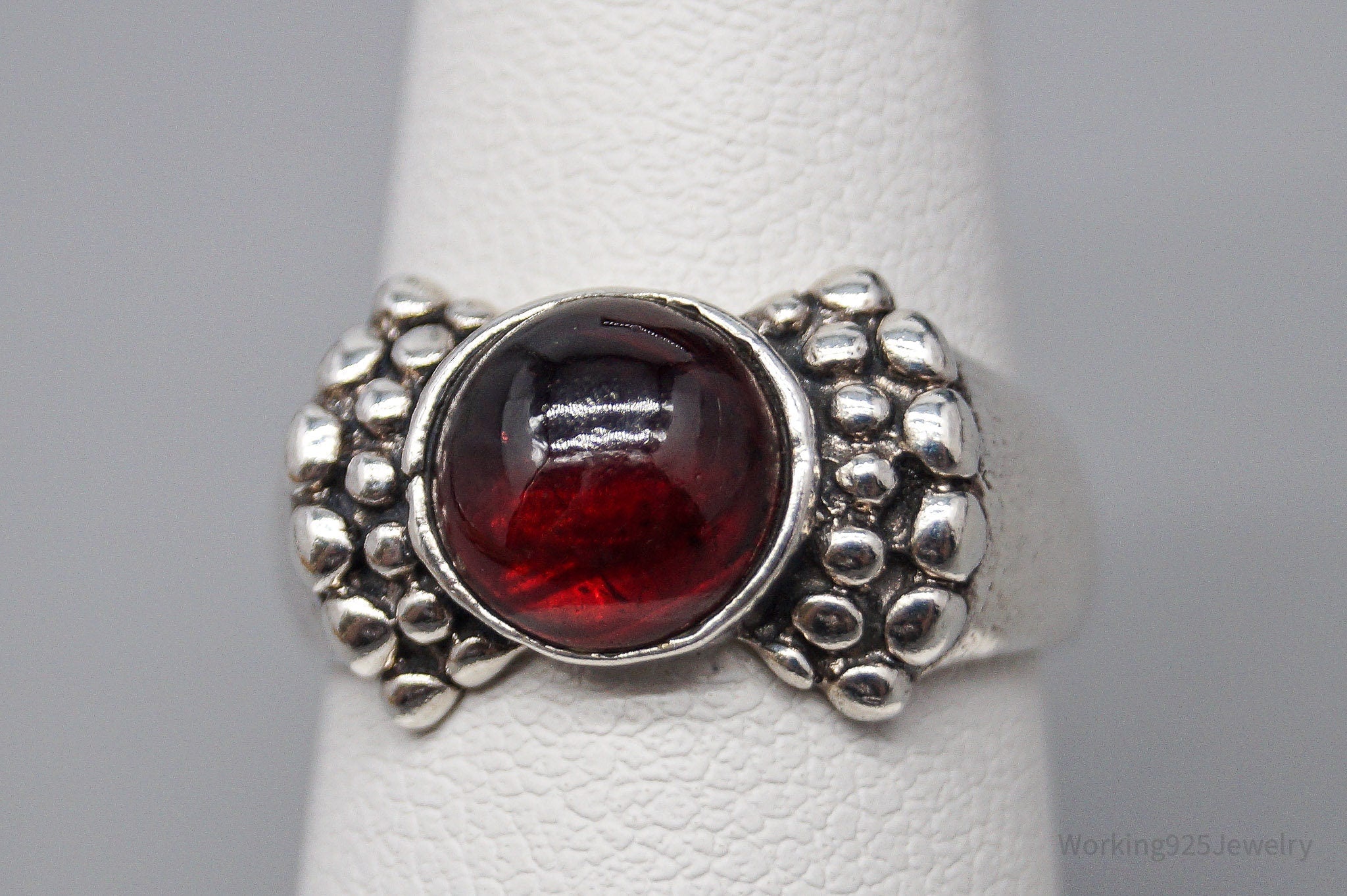 Vintage Rhodolite Garnet Sterling Silver Ring - Size 6.25