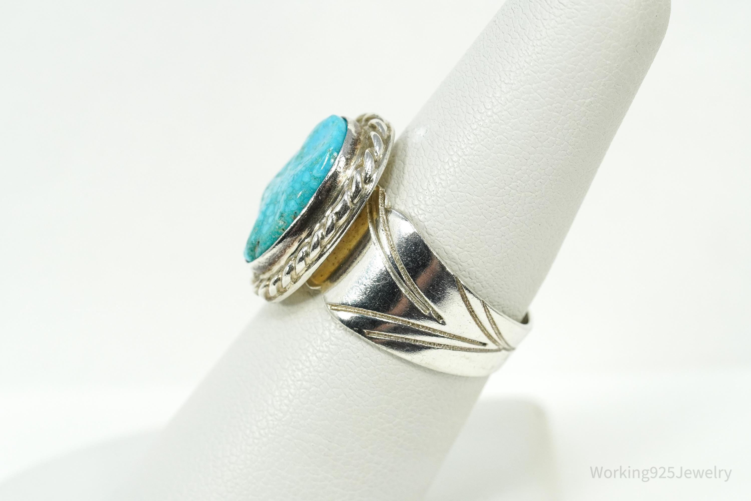 Vintage Desert Rose Trading Co Turquoise Sterling Silver Ring Size 7.25