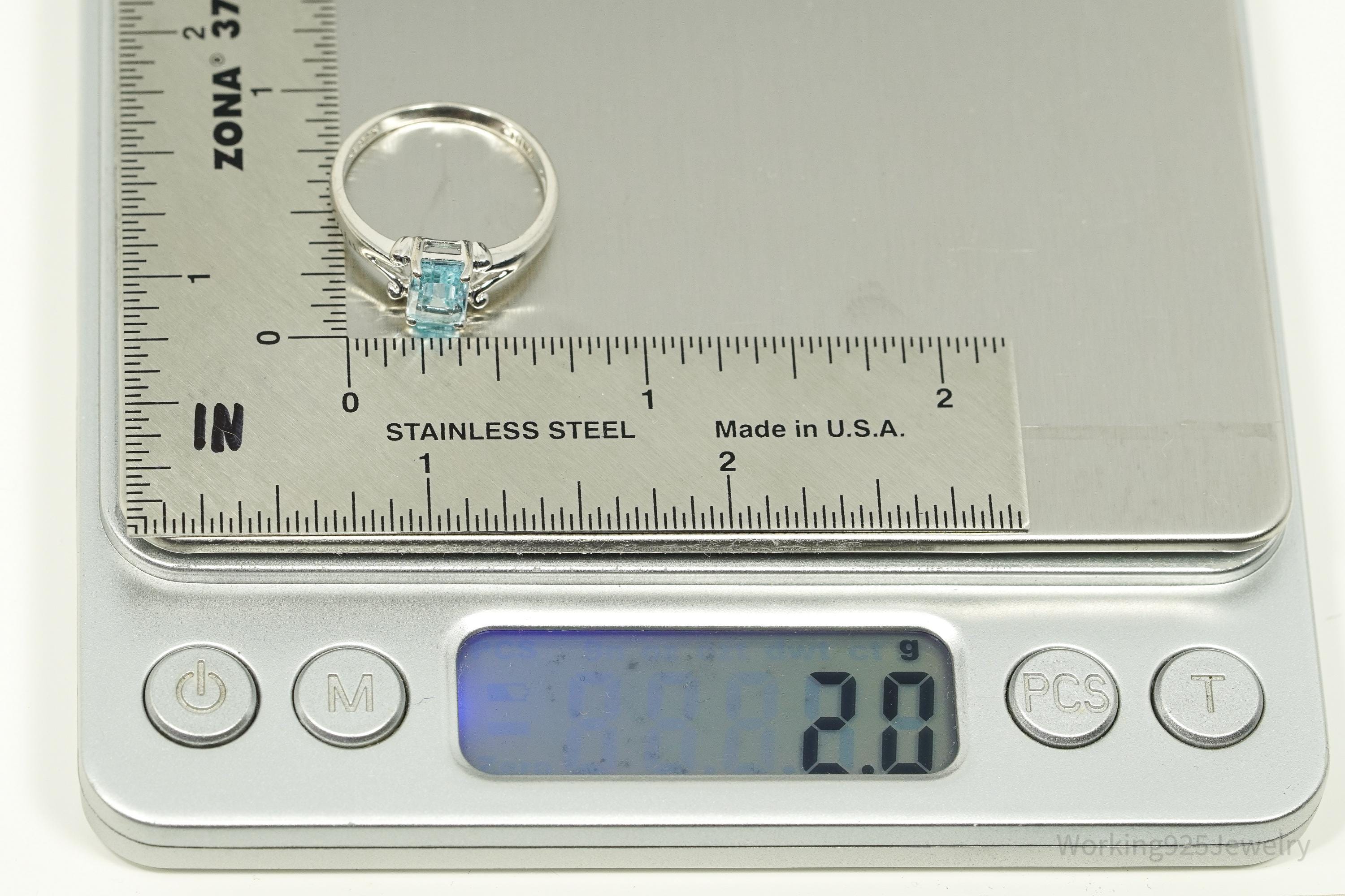 Vintage Ross Simons Blue Topaz Sterling Silver Ring - Size 7