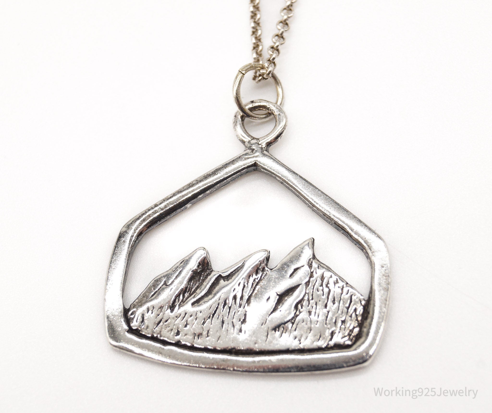 Vintage Mountain View Sterling Silver Necklace