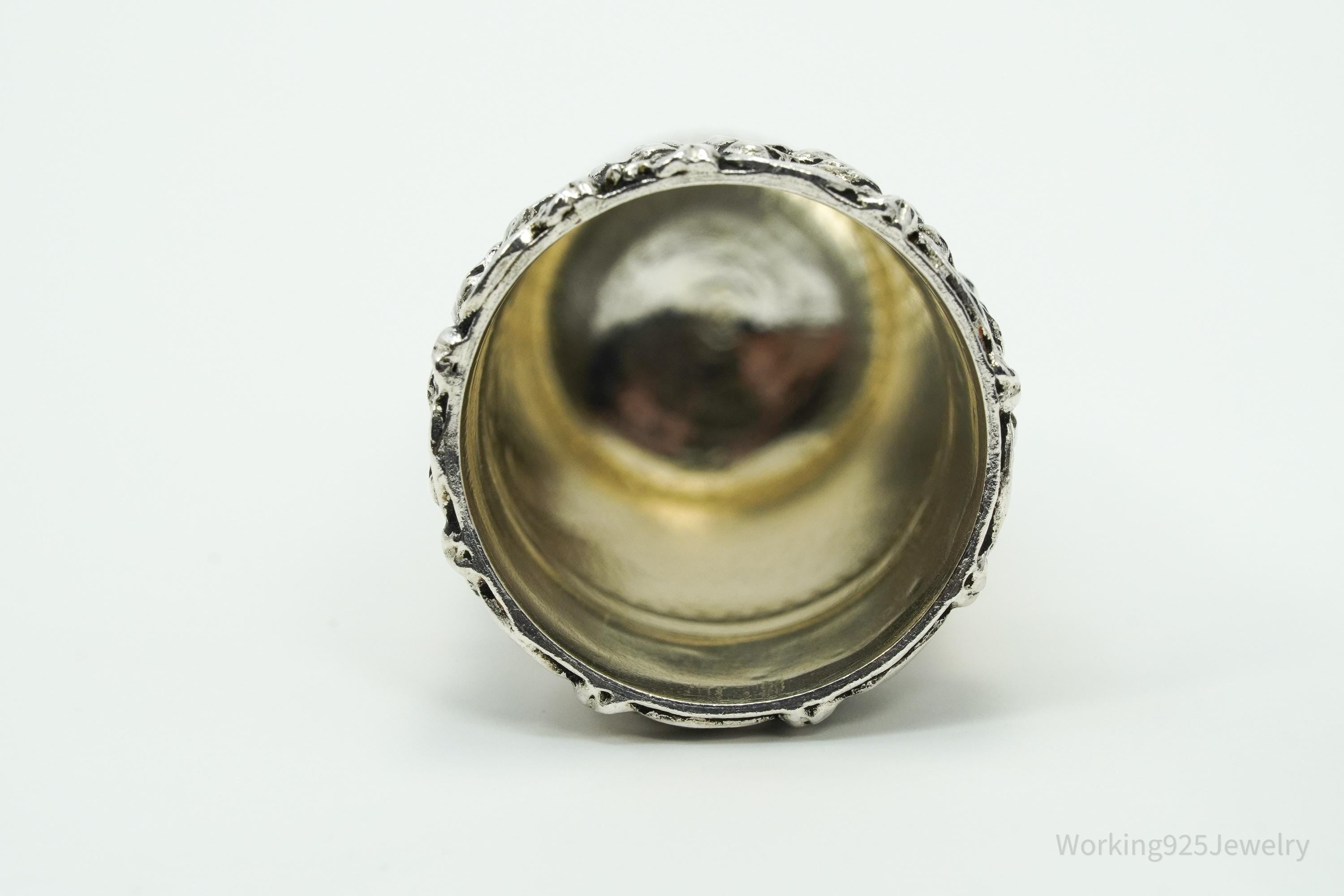 Antique German Sterling Silver Thimble Size 9