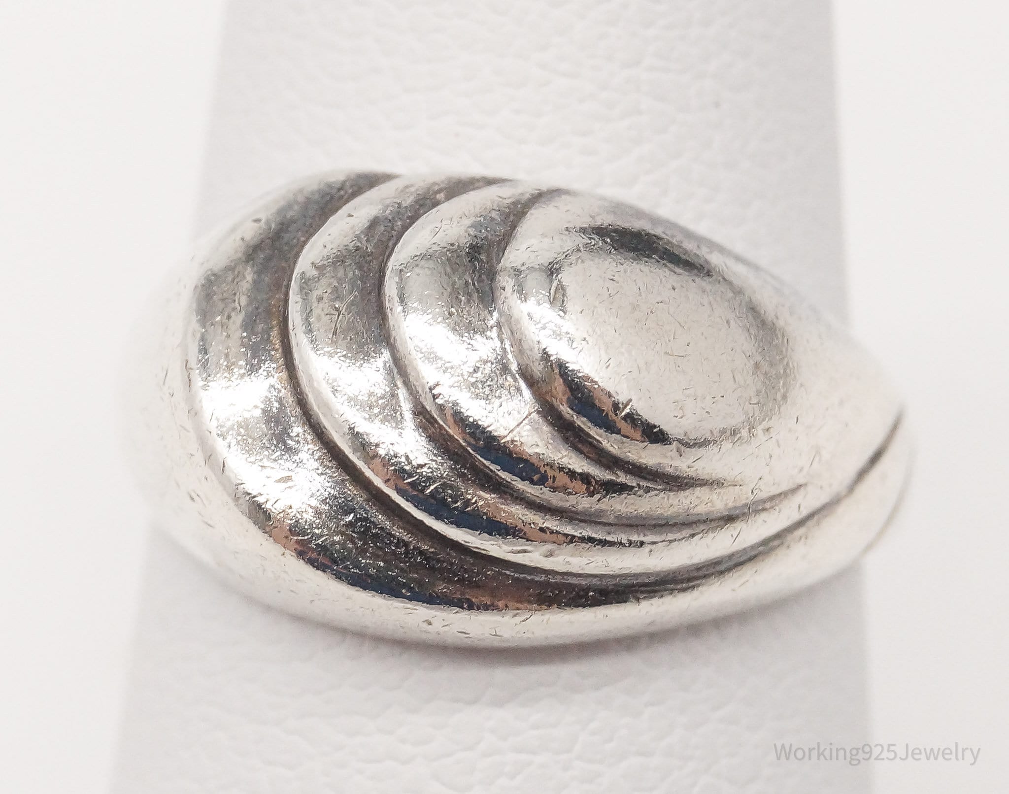 Vintage Cellini Modernist Style Sterling Silver Ring - Size 6.25