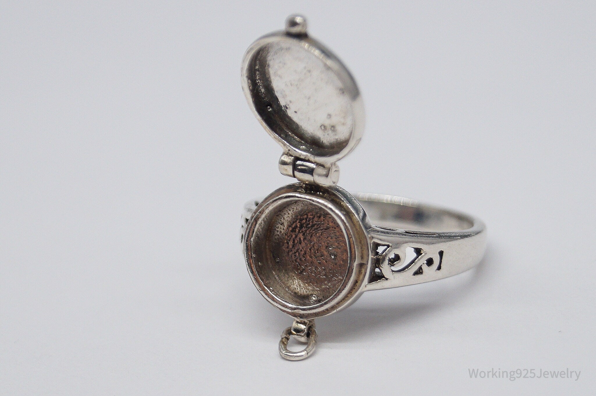 Vintage Boma Sun Face Locket Sterling Silver Ring - Size 7.5