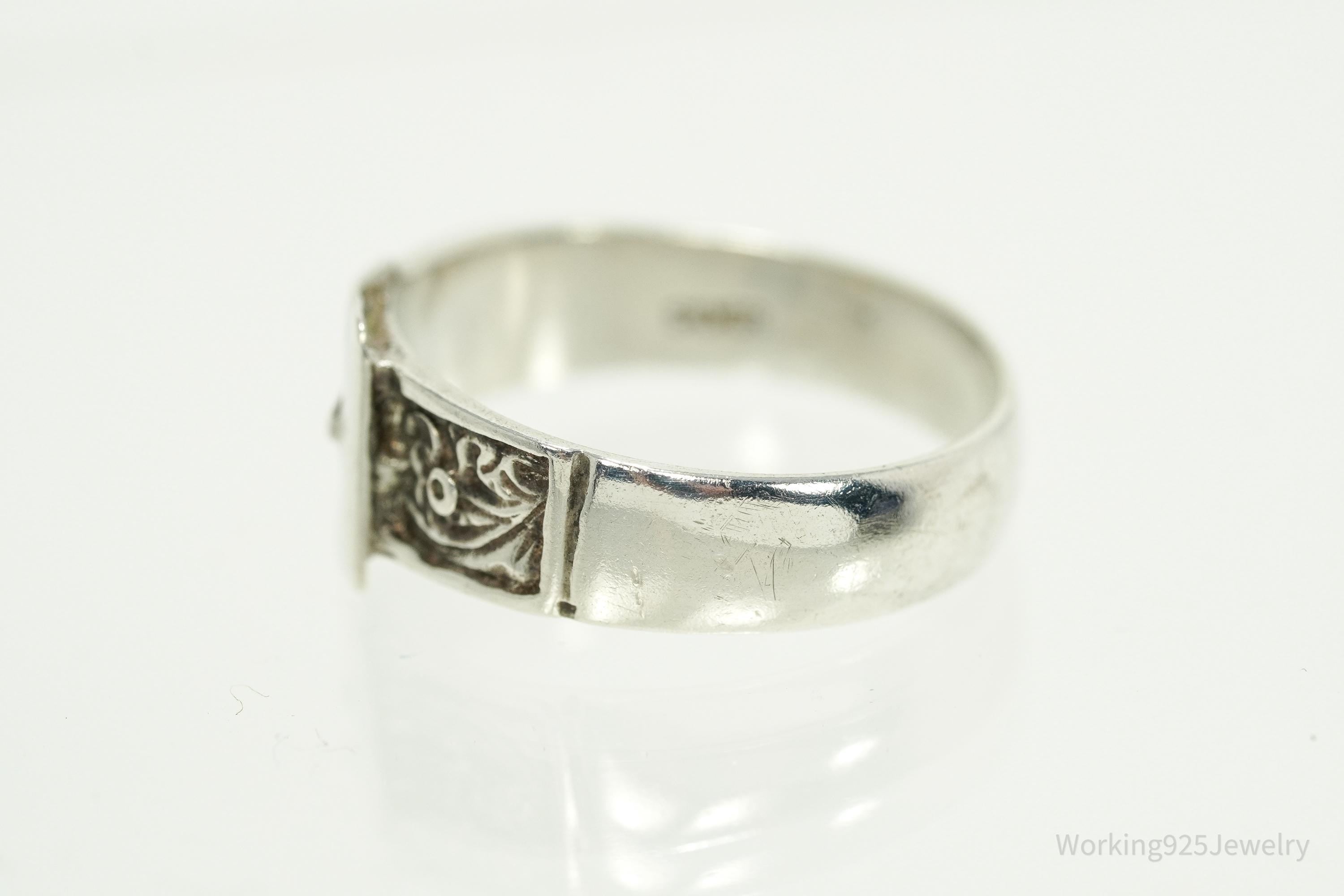 Vintage Belt Buckle Silver Ring Size 8.75