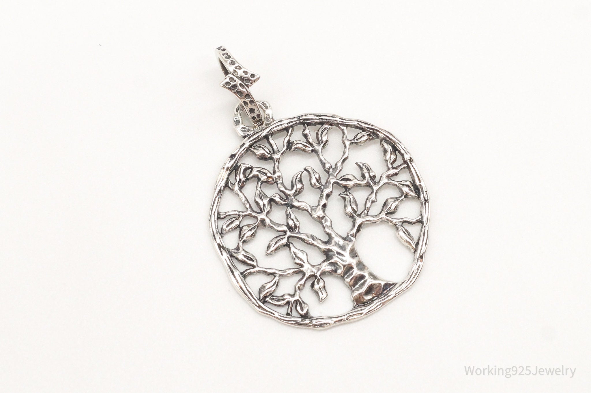 Vintage Tree Openwork Sterling Silver Pendant