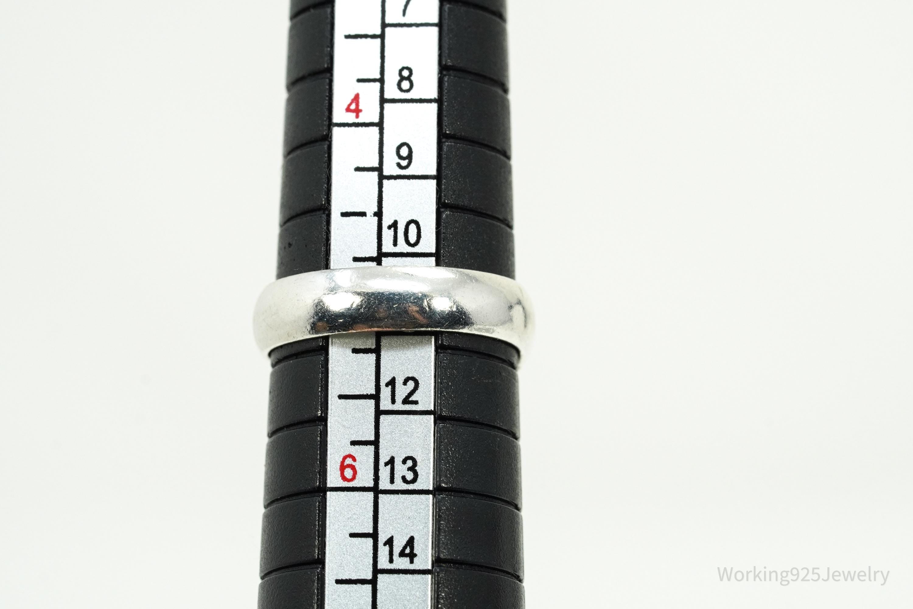 Vintage Native American Turquoise Silver Ring - Size 5