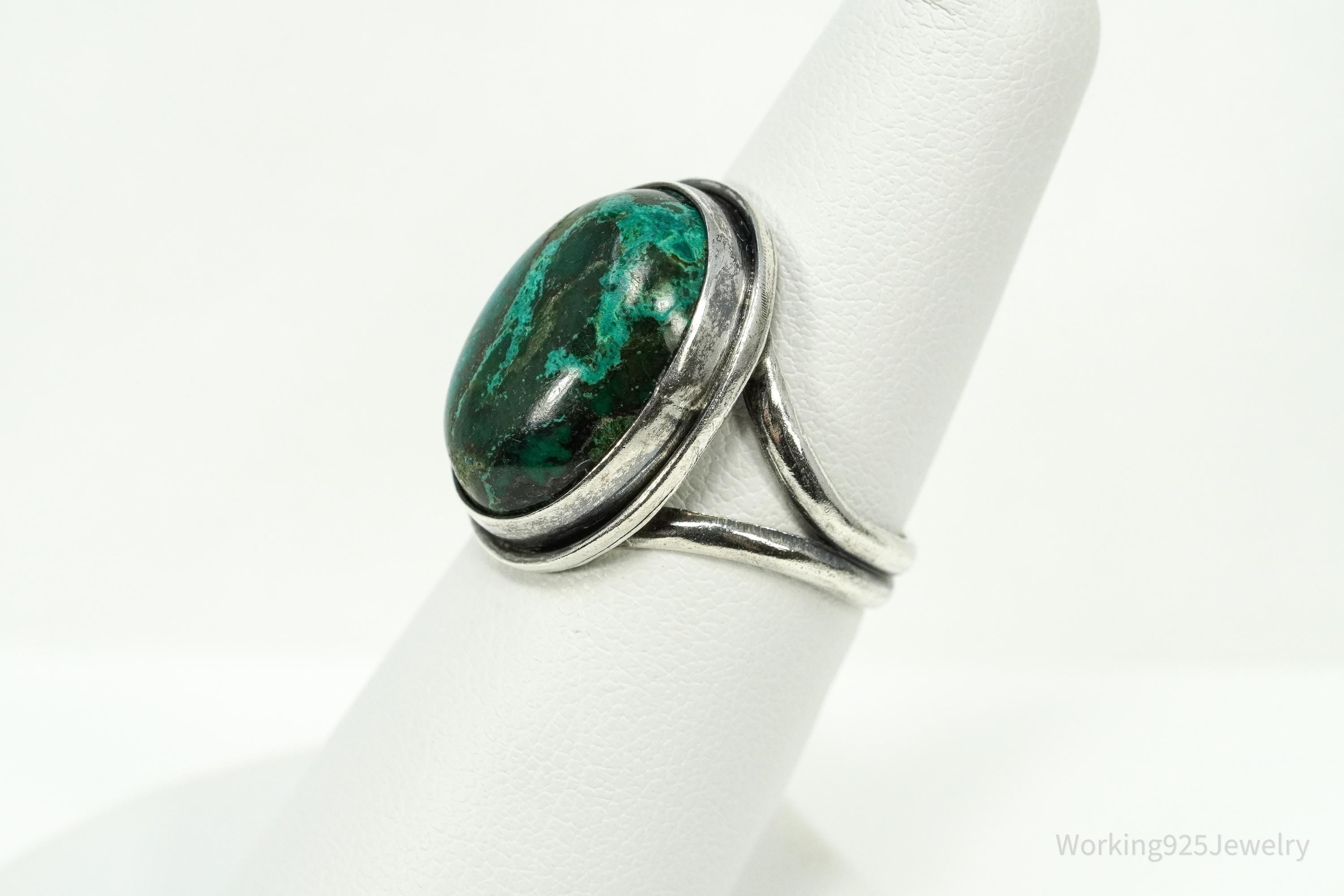 Vintage Chrysocolla Silver Ring - Size 7