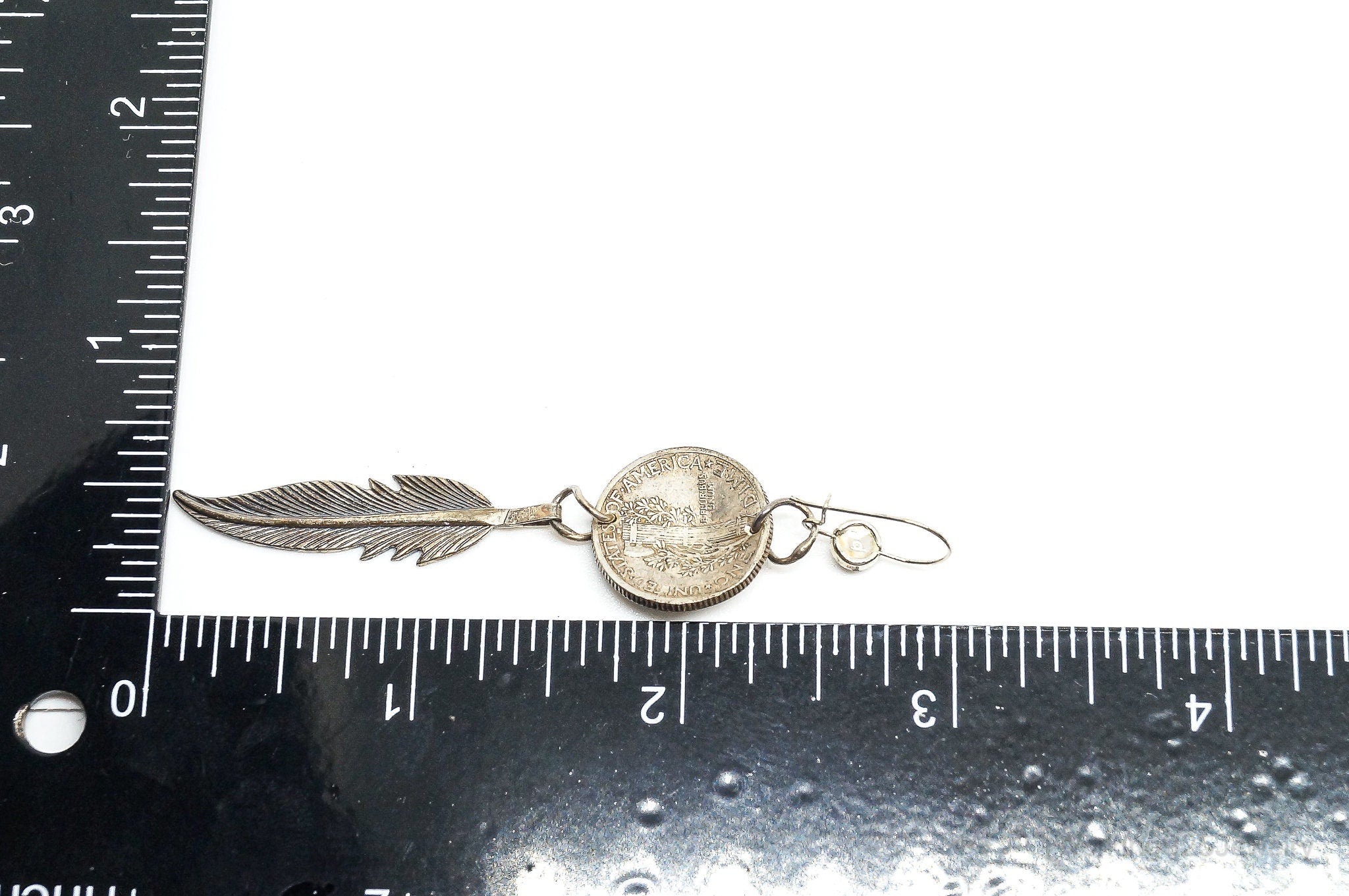 Vintage Native American Handmade Mercury Dime Sterling Silver Earrings