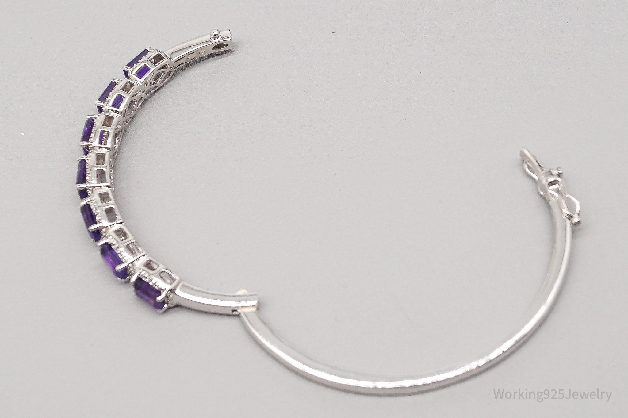 JTV TGGC Purple Amethyst & White Topaz Sterling Silver Bracelet - 6 7/8"