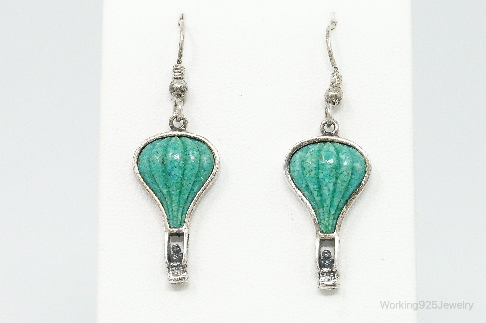 Western Carolyn Pollack Relios Hot Air Balloon Turquoise SterlingSilver Earrings