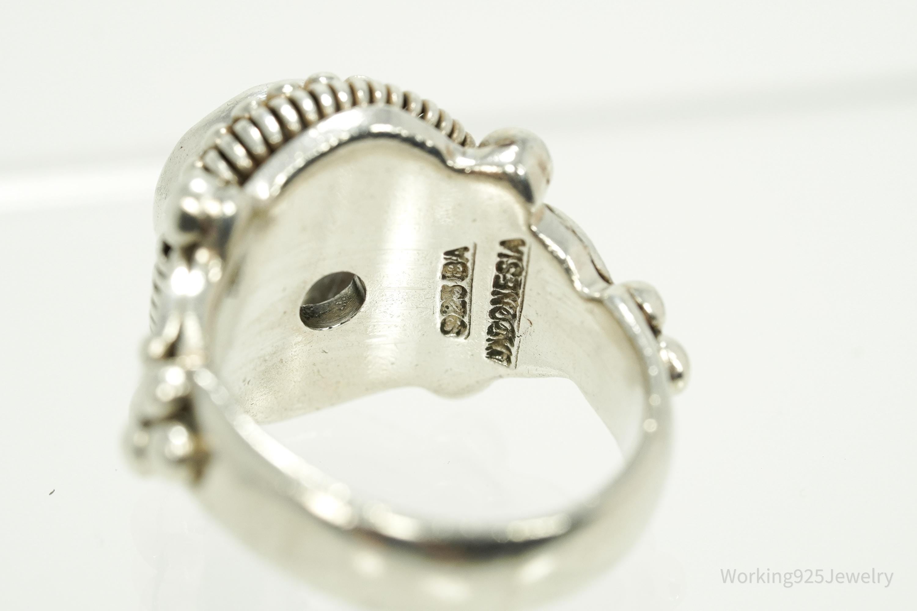 Vintage BA Suarti Crystal Sterling Silver Ring Size 7.25