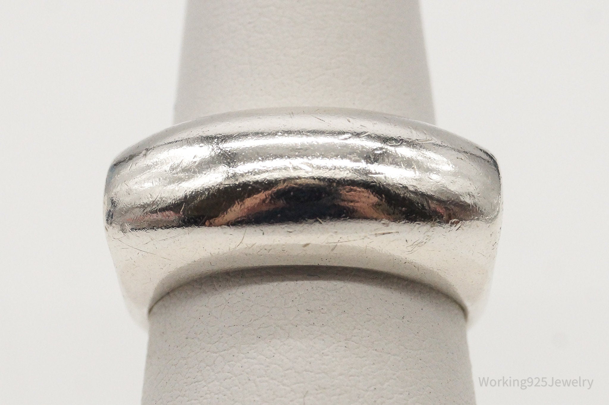 Vintage Tall Modernist Sterling Silver Ring - Size 6.75