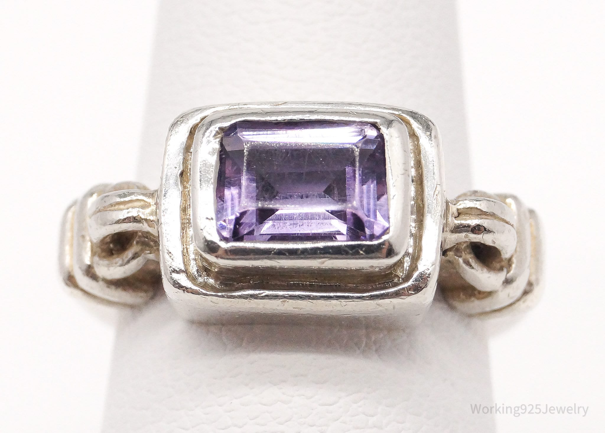 Vintage Designer Silpada "Misty Morning" Amethyst Sterling Silver Ring Size 5