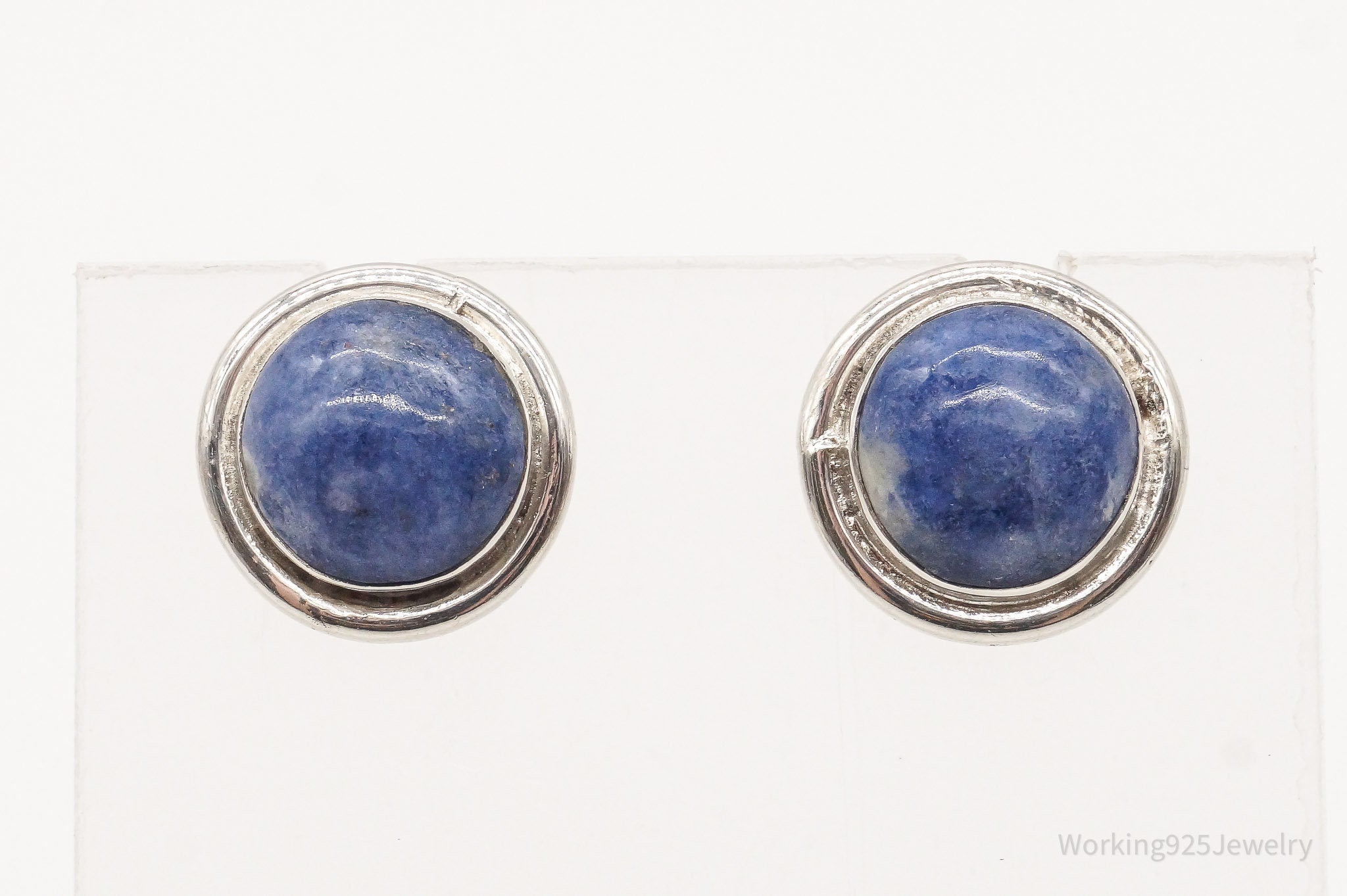 Vintage Sodalite 950 Silver Earrings