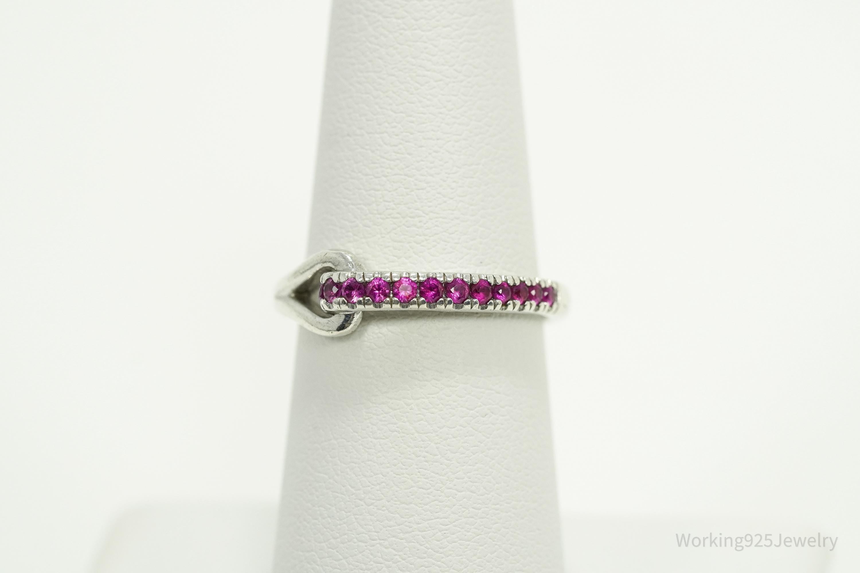 Vintage Ruby Sterling Silver Ring - Size 7