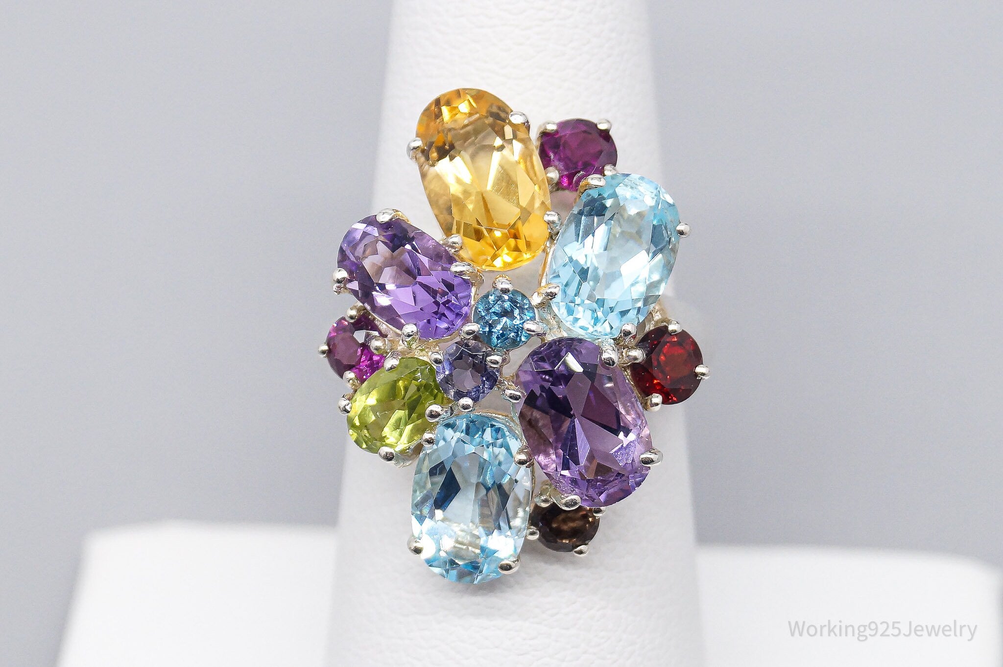 QVC Multi Gemstone Sterling Silver Ring - Size 7.25