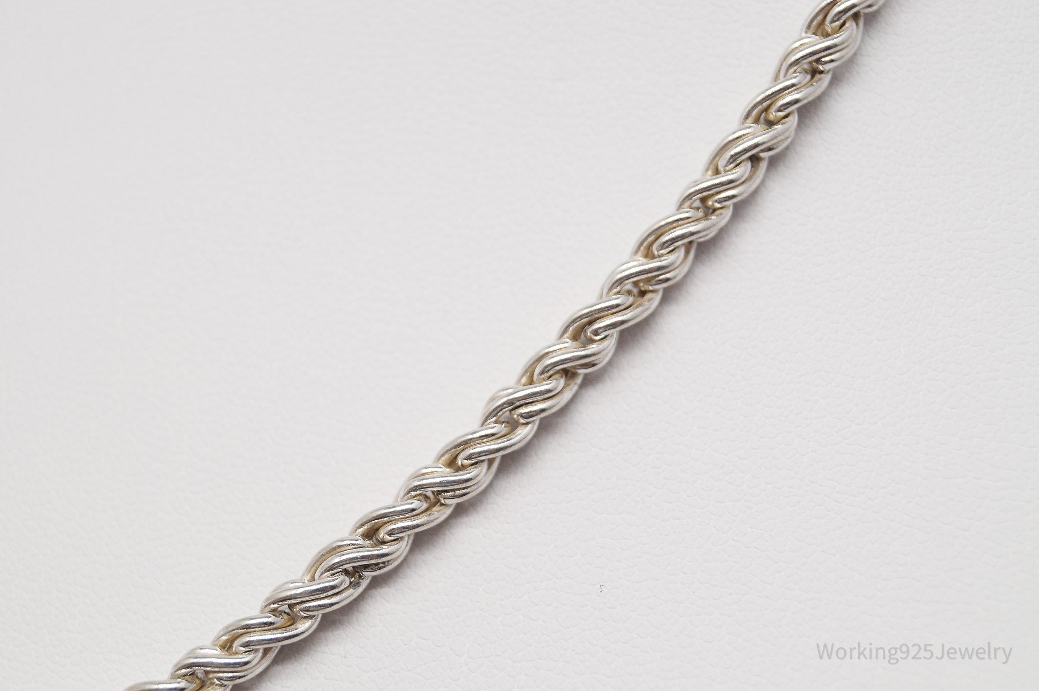 Vintage Sterling Silver Braided Chain Necklace 18"