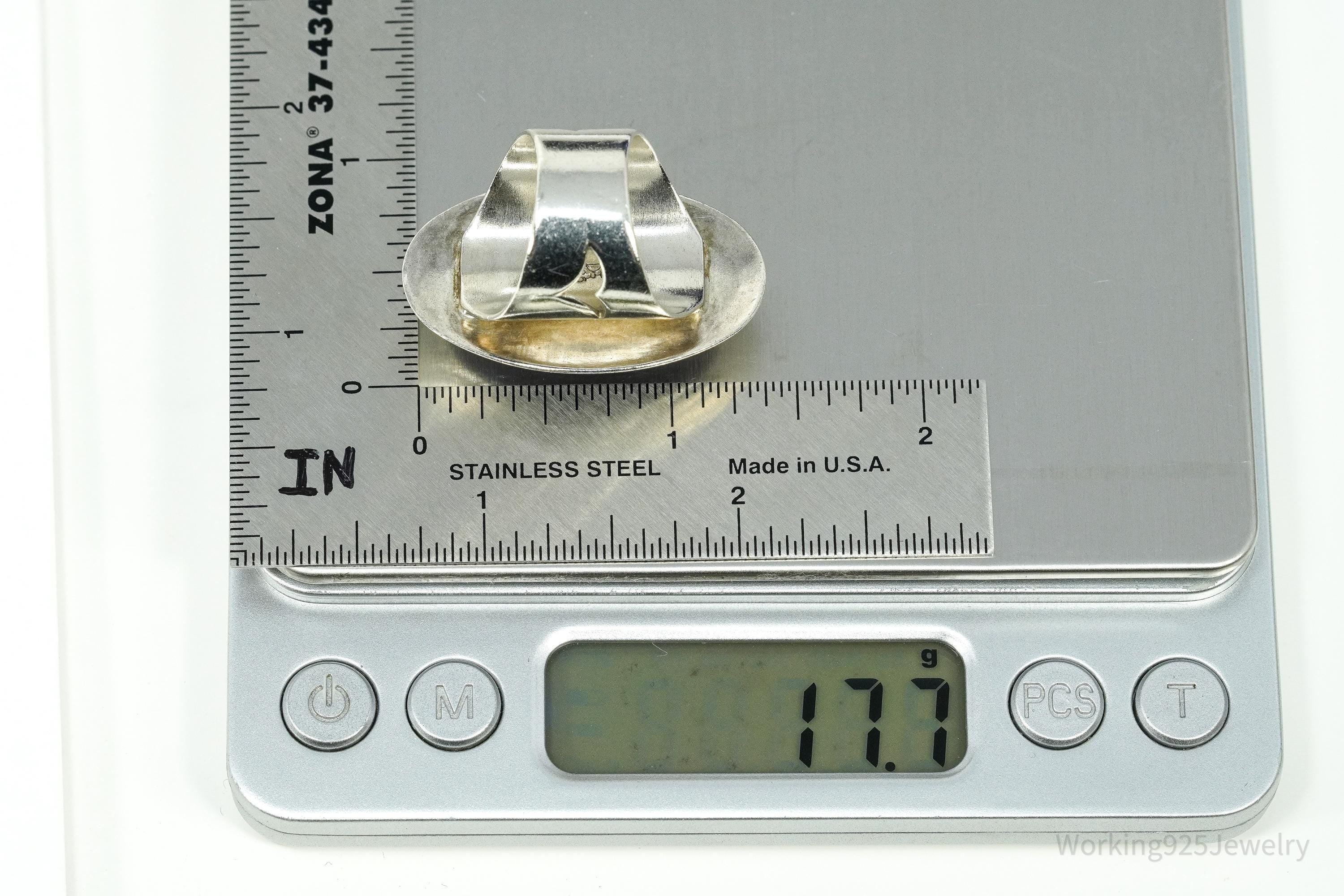 Vintage Desert Rose Trading Co Purple Jade Sterling Silver Ring Size 7