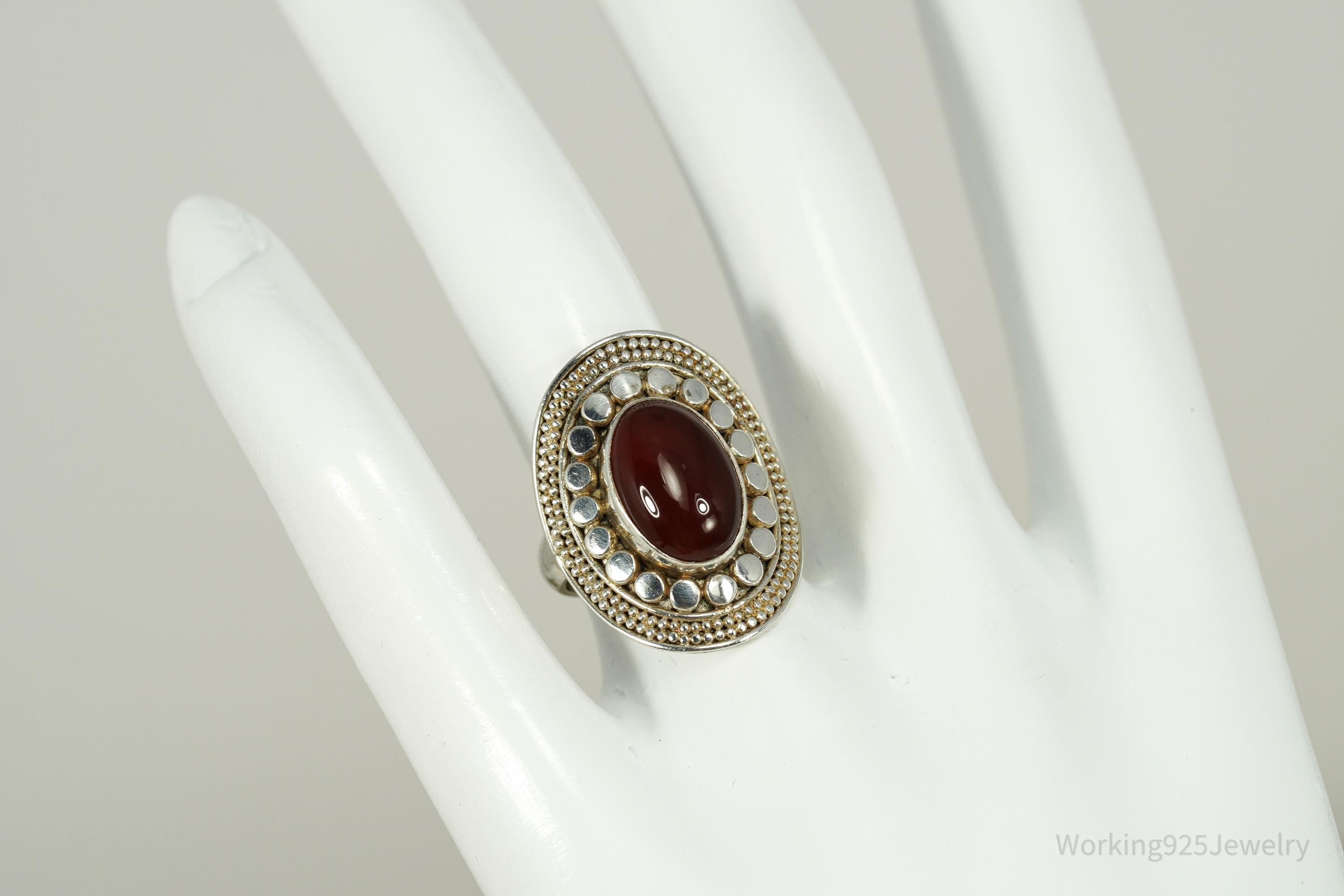 Vintage ATI Carnelian Sterling Silver Ring - Size 6
