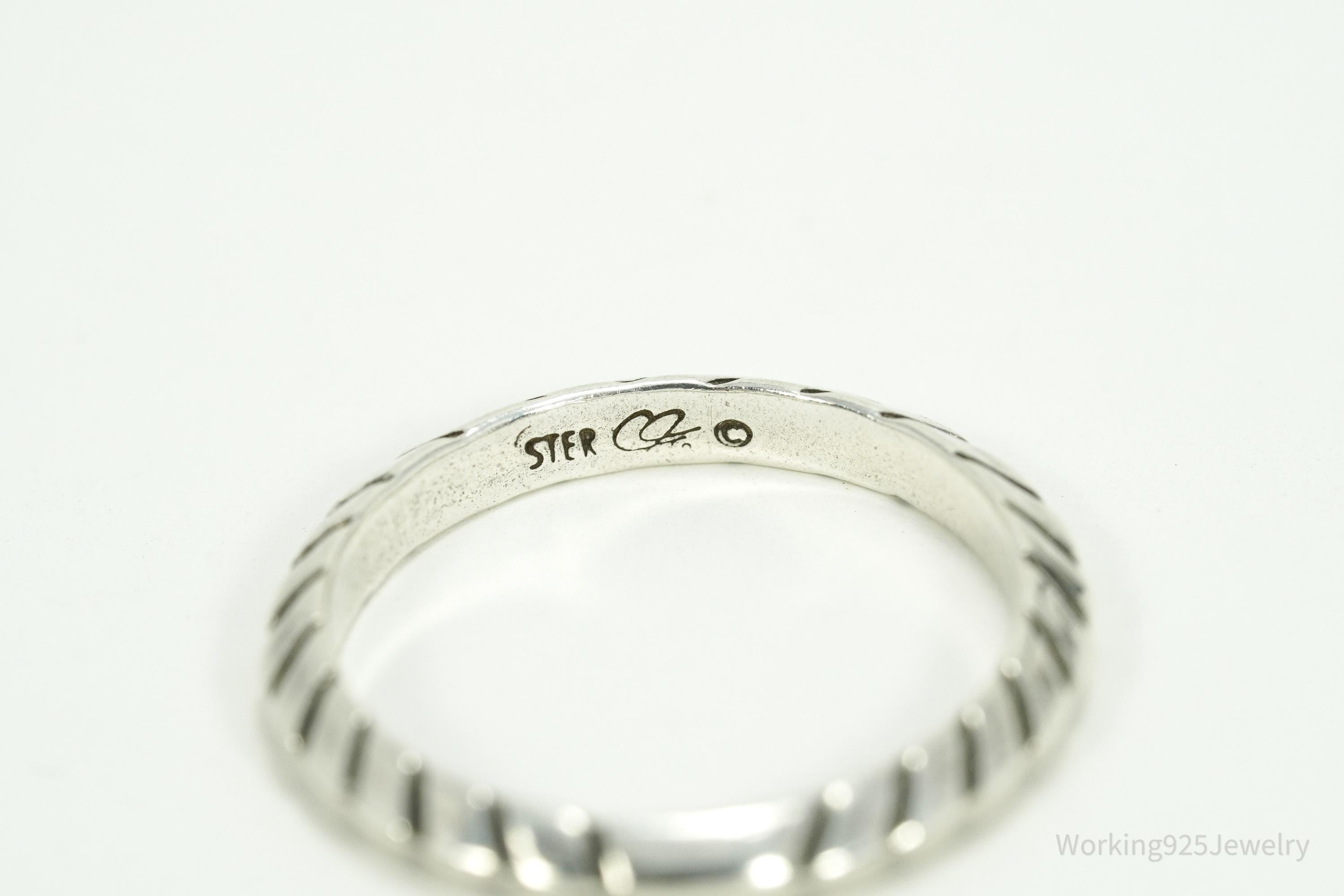 Vintage Native Designer Carolyn Pollack Sterling Silver Band Ring Size 7.75