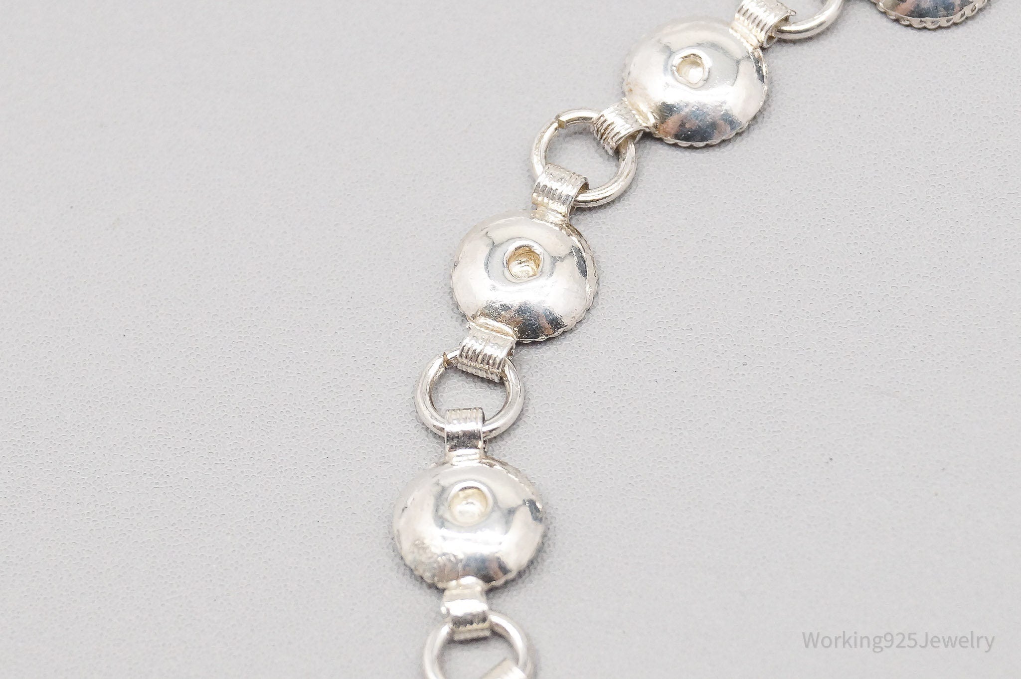 Vintage Mexico Modernist Style Sterling Silver Chain Bracelet