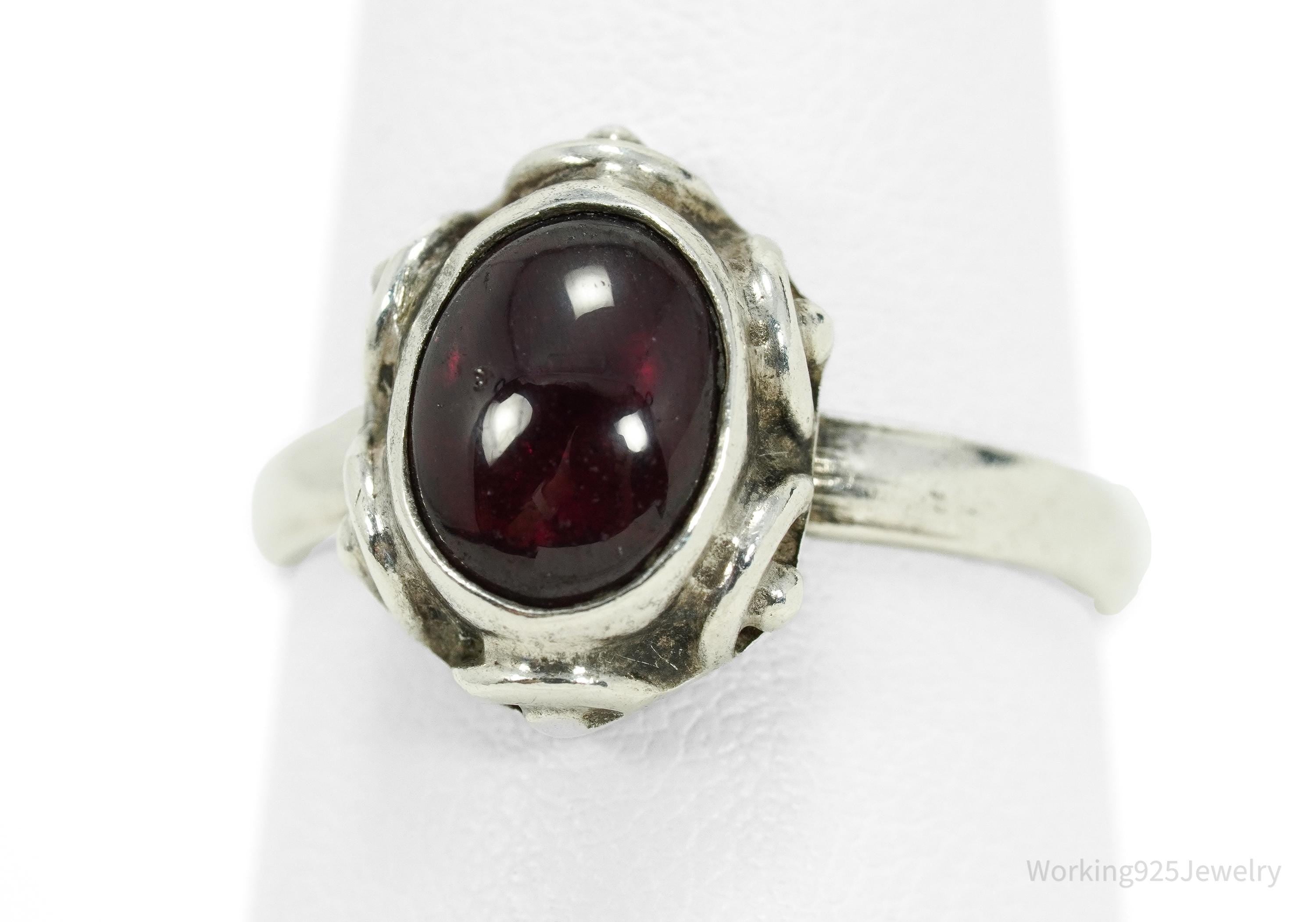 Vintage Rhodolite Garnet Sterling Silver Ring - Size 7