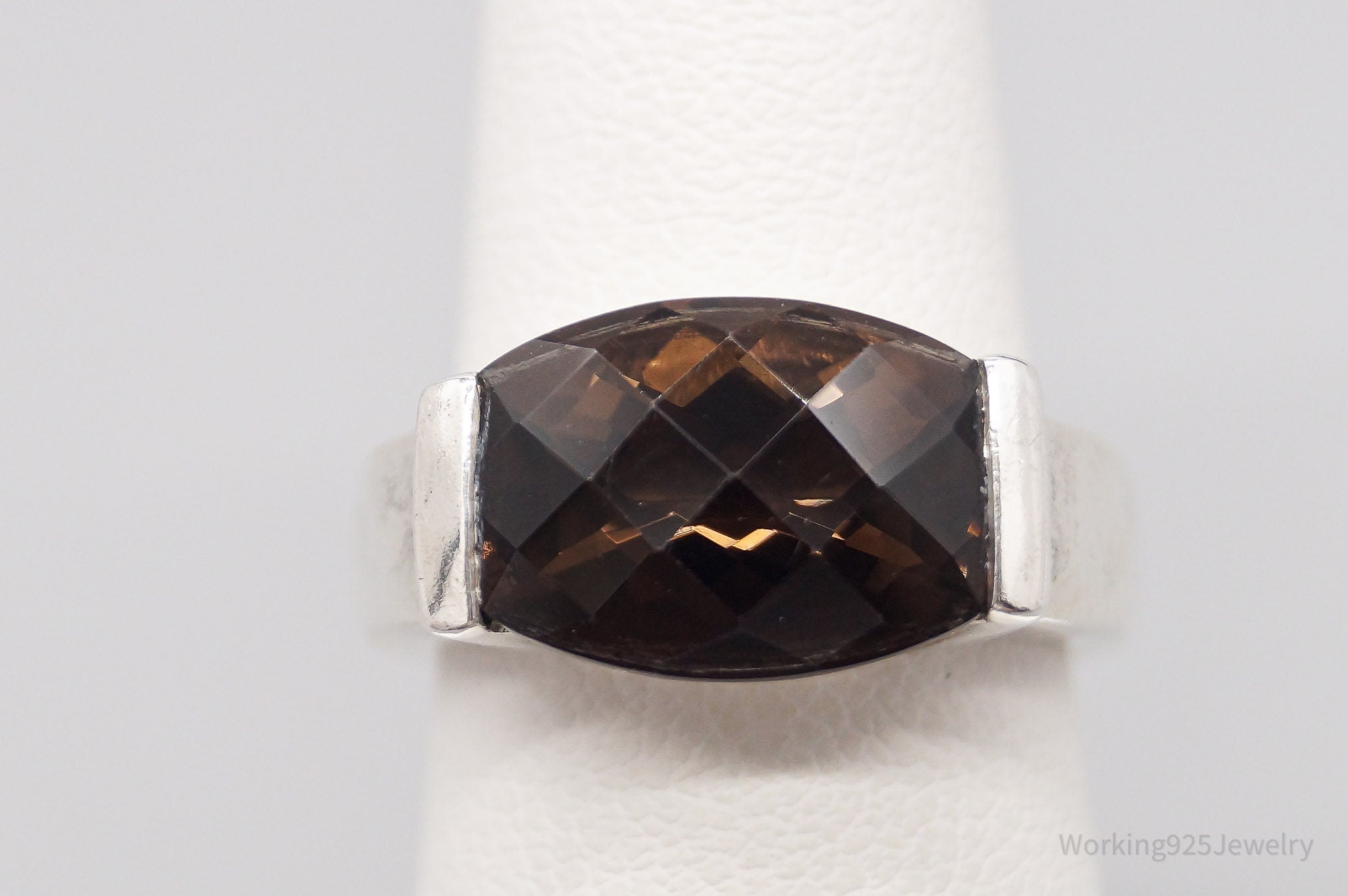 Vintage CNA Smoky Topaz Sterling Silver Ring - Size 4.75