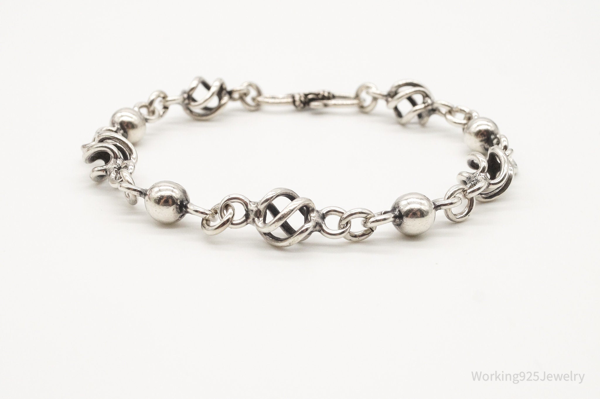 Vintage Modernist Silver Link Bracelet