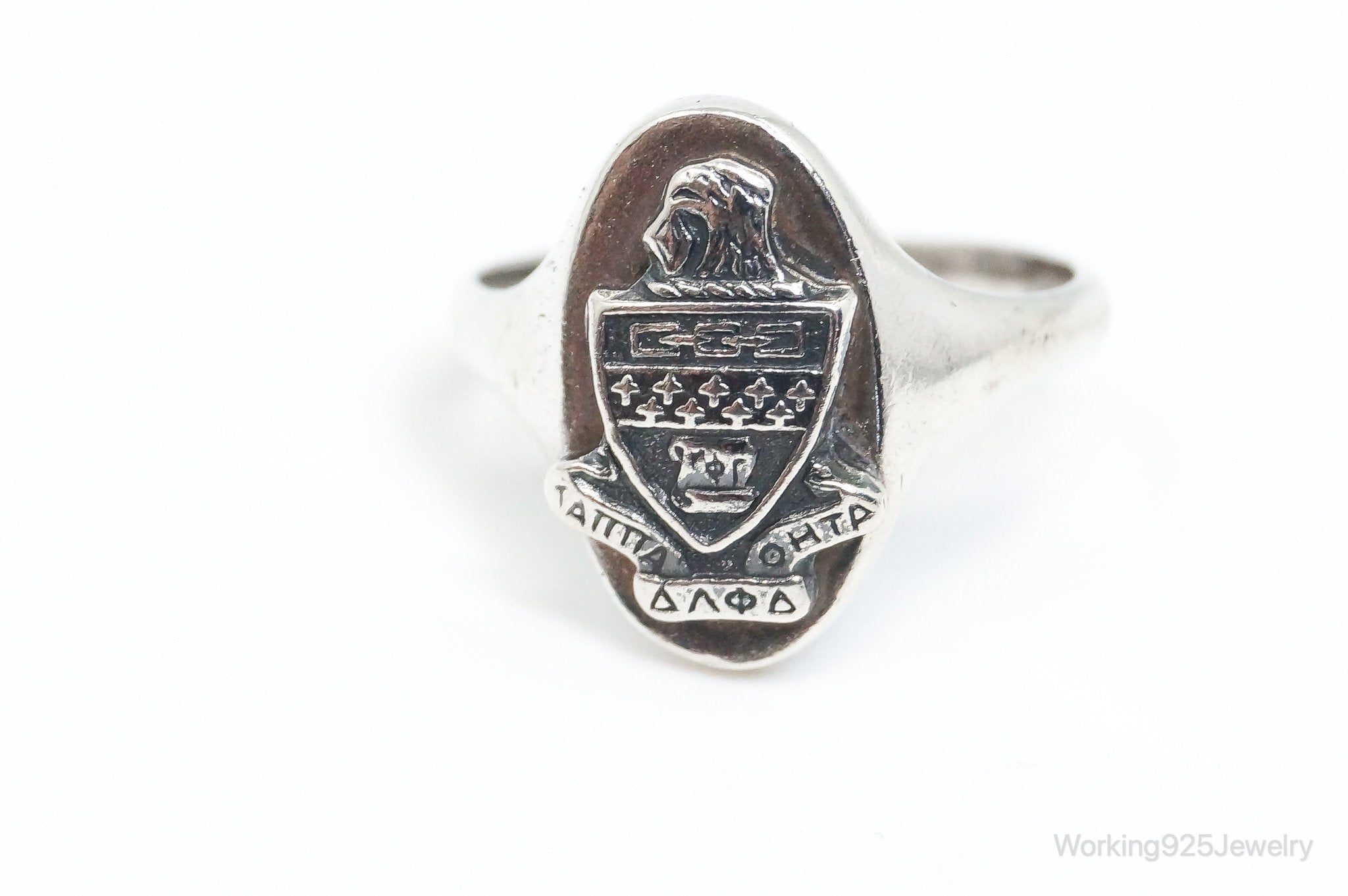 Vintage Rare College Ring Sterling Silver - Size 4