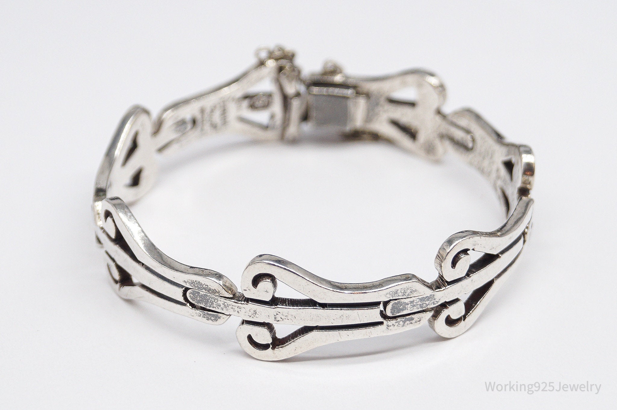 Vintage Mexico Modernist Jacobo Sterling Silver Bracelet - 7"