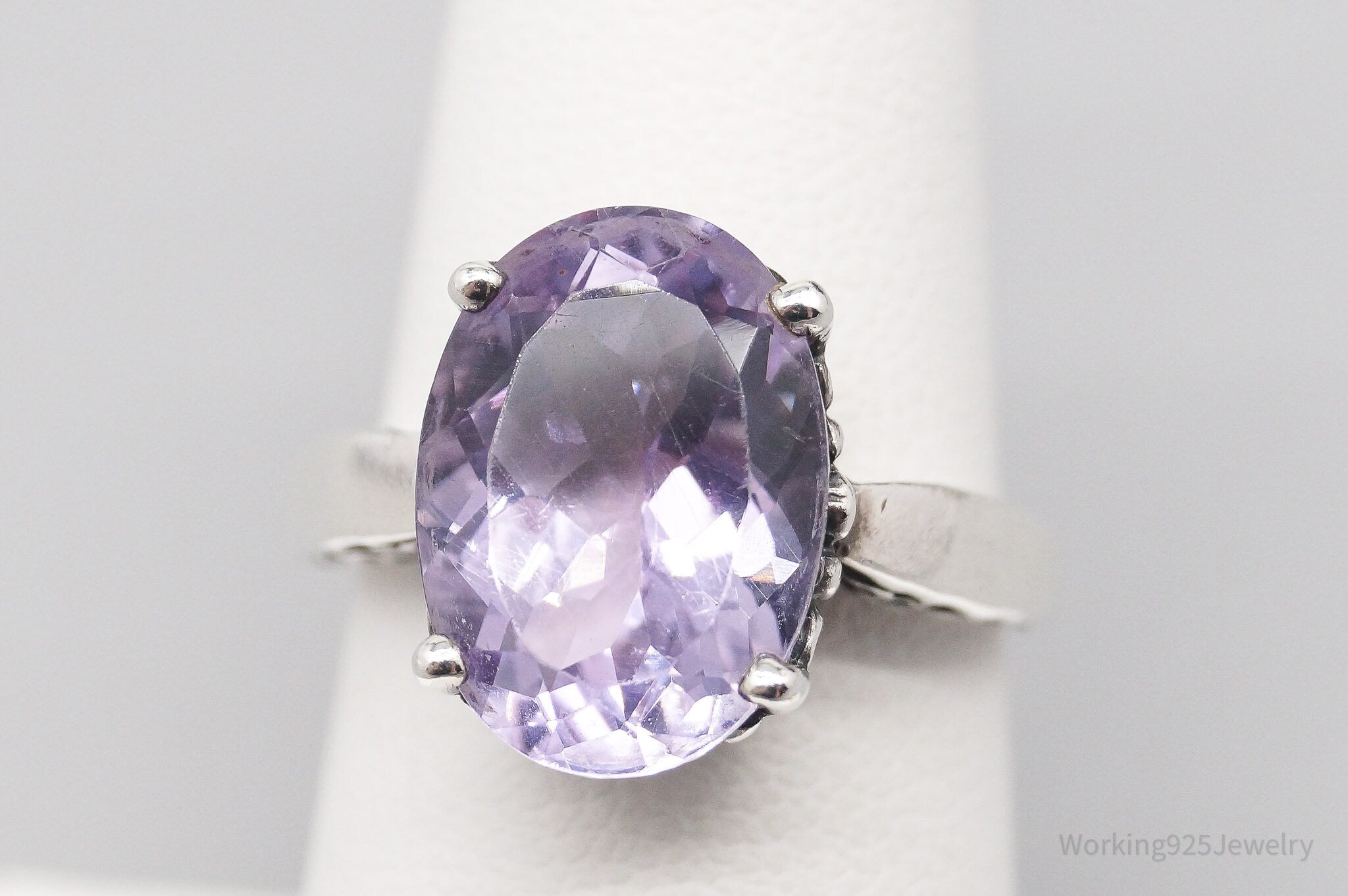 Vintage Designer KABANA Amethyst Sterling Silver Ring - Size 6.75