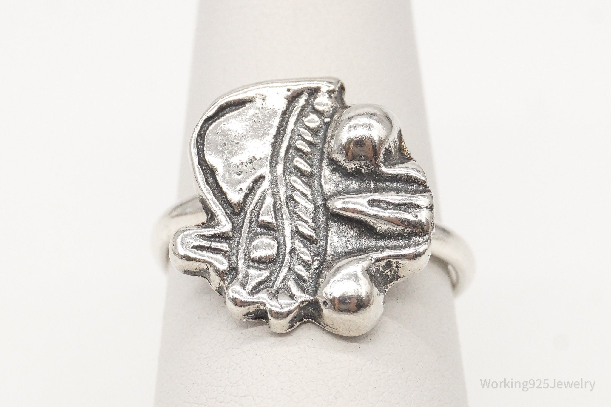 Vintage Eye of Horus Sterling Silver Ring - Size 6.75 Adjustable