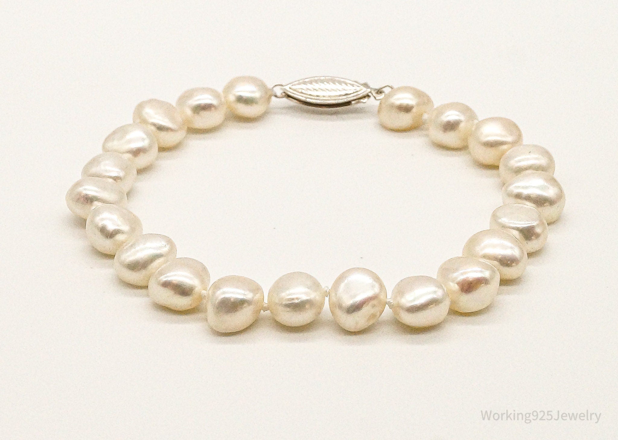 Vintage Pearl Sterling Silver Bracelet