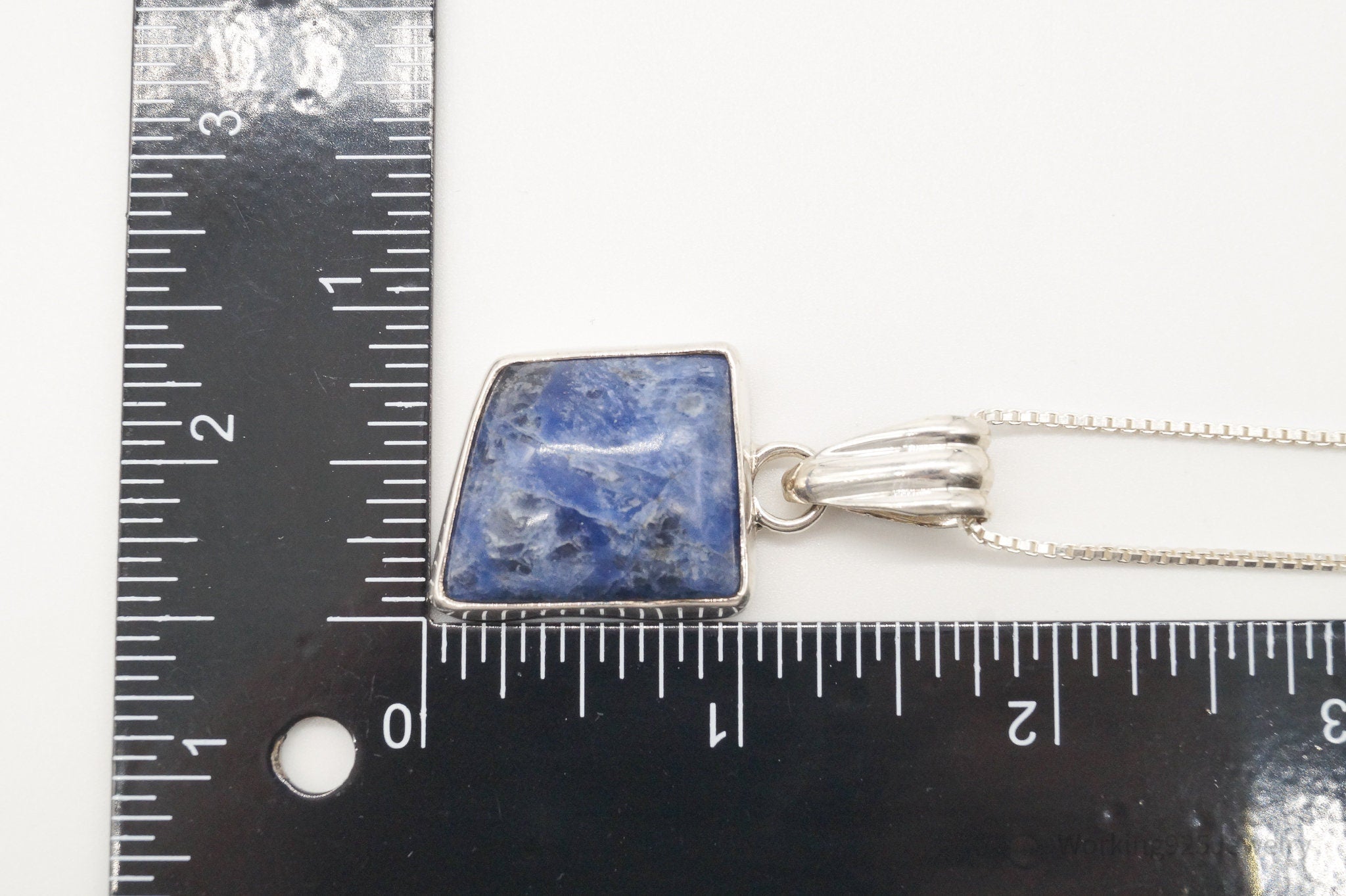 Vintage Large Sodalite Sterling Silver Necklace