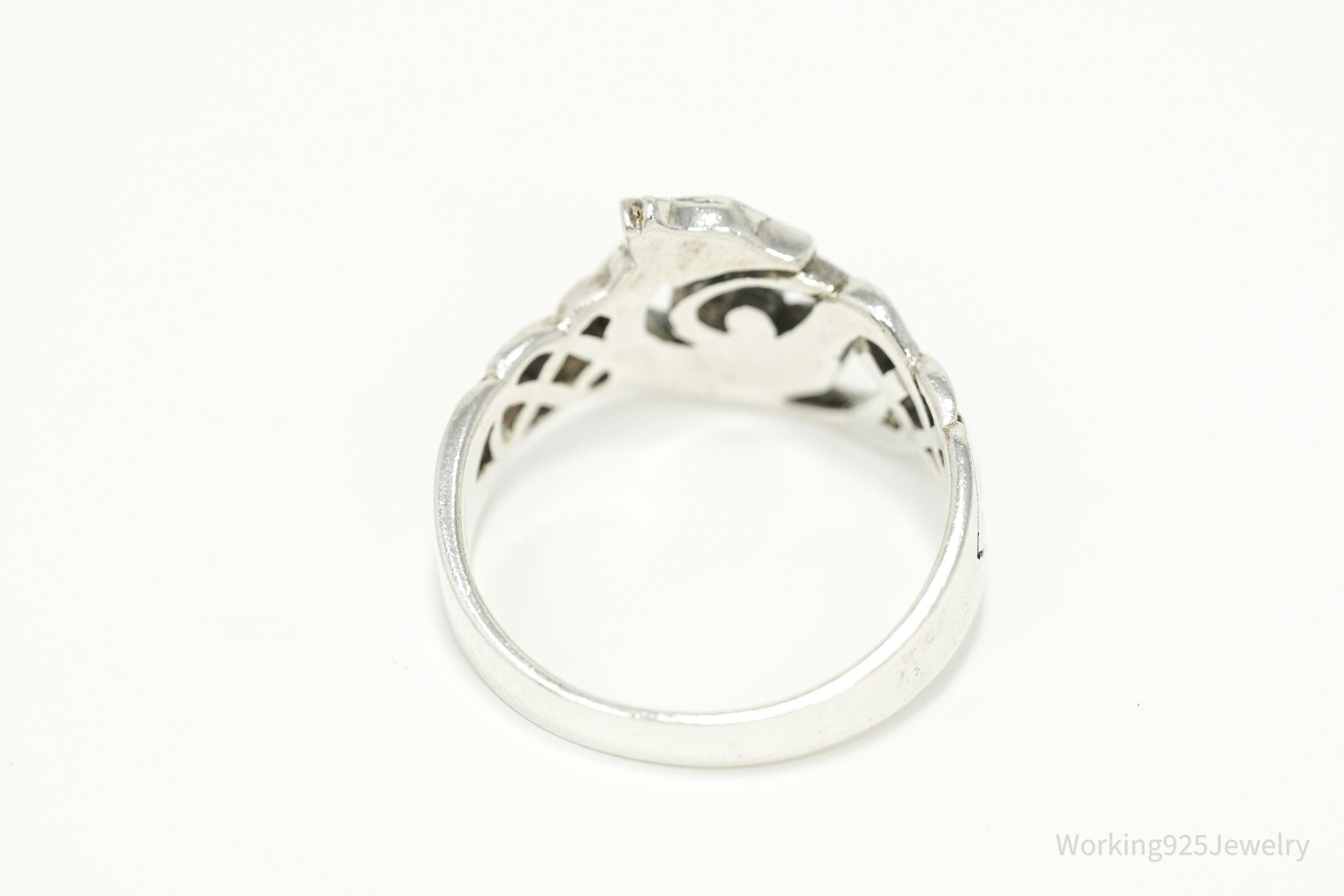 Vintage Dragon Celtic Knot Sterling Silver Ring - Size 9.25