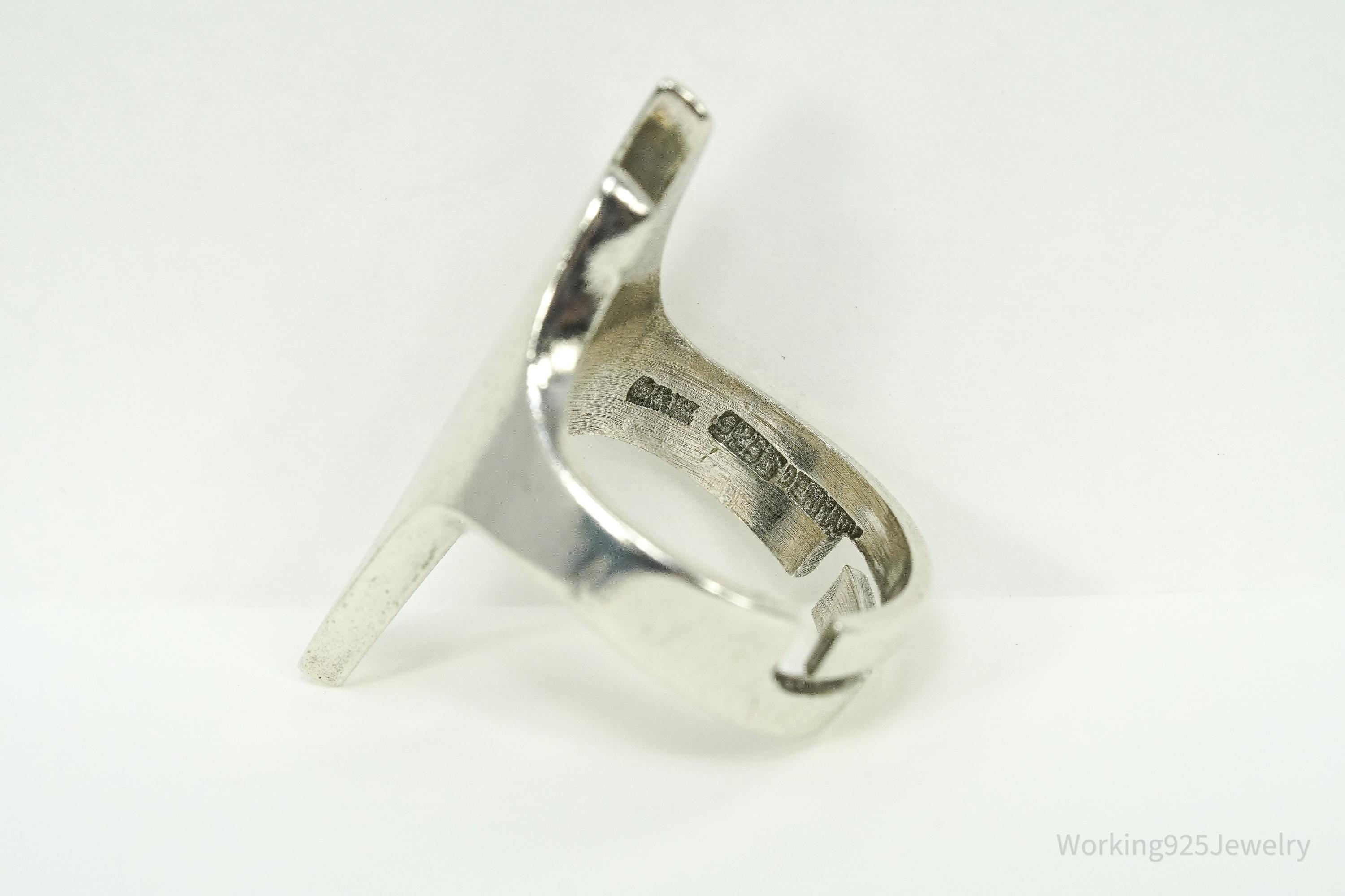 Rare Vintage Danish Modernist Sterling Silver Ring - Size 6.5